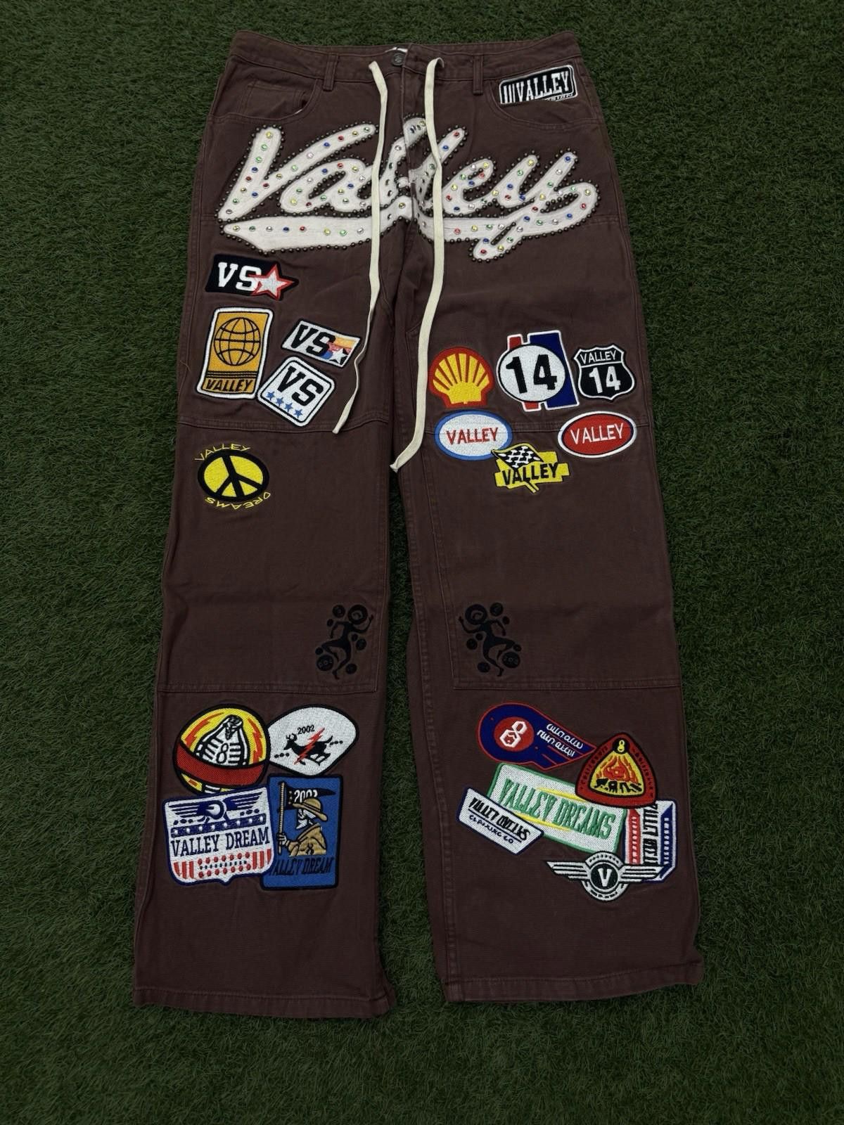 Vale Valley Baggy Patchwork Denim Brown Jeans Size 30 (NEW) Size US 30 / EU 46 - 1 Thumbnail