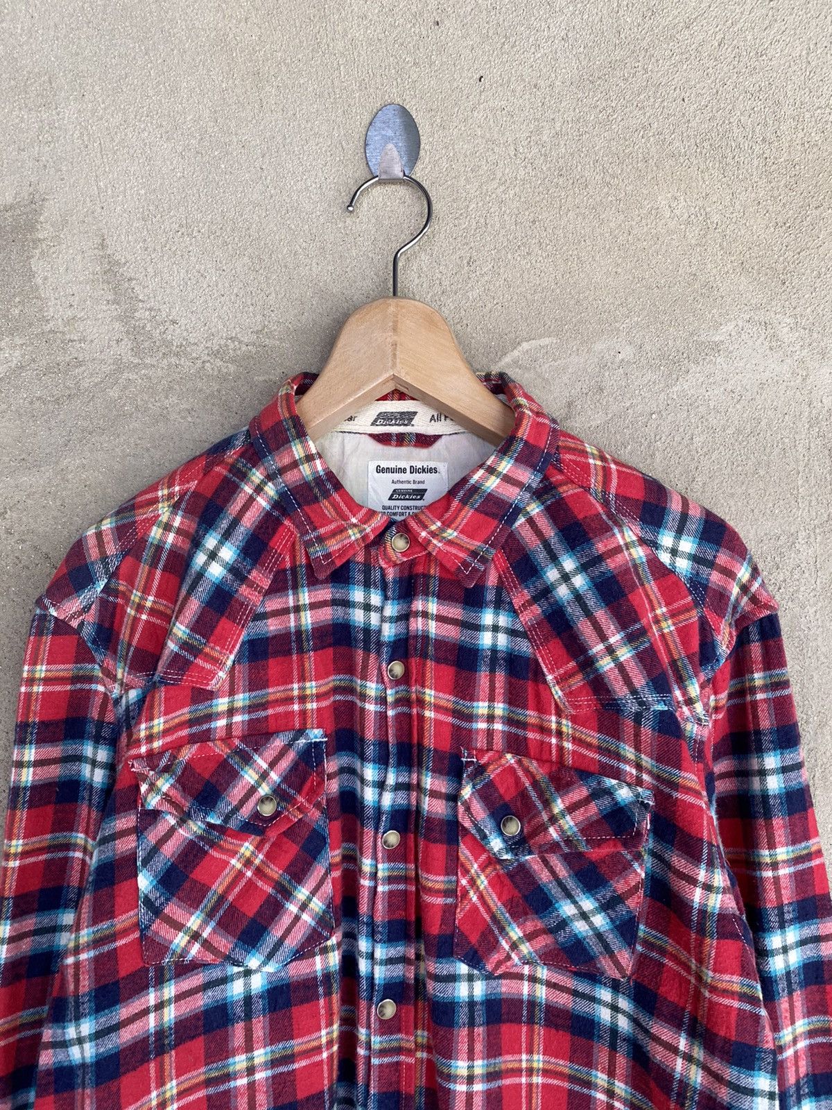 Dickies Vintage Dickies Plaid Tartan Flannel Shirt Button Up Size US L / EU 52-54 / 3 - 3 Thumbnail