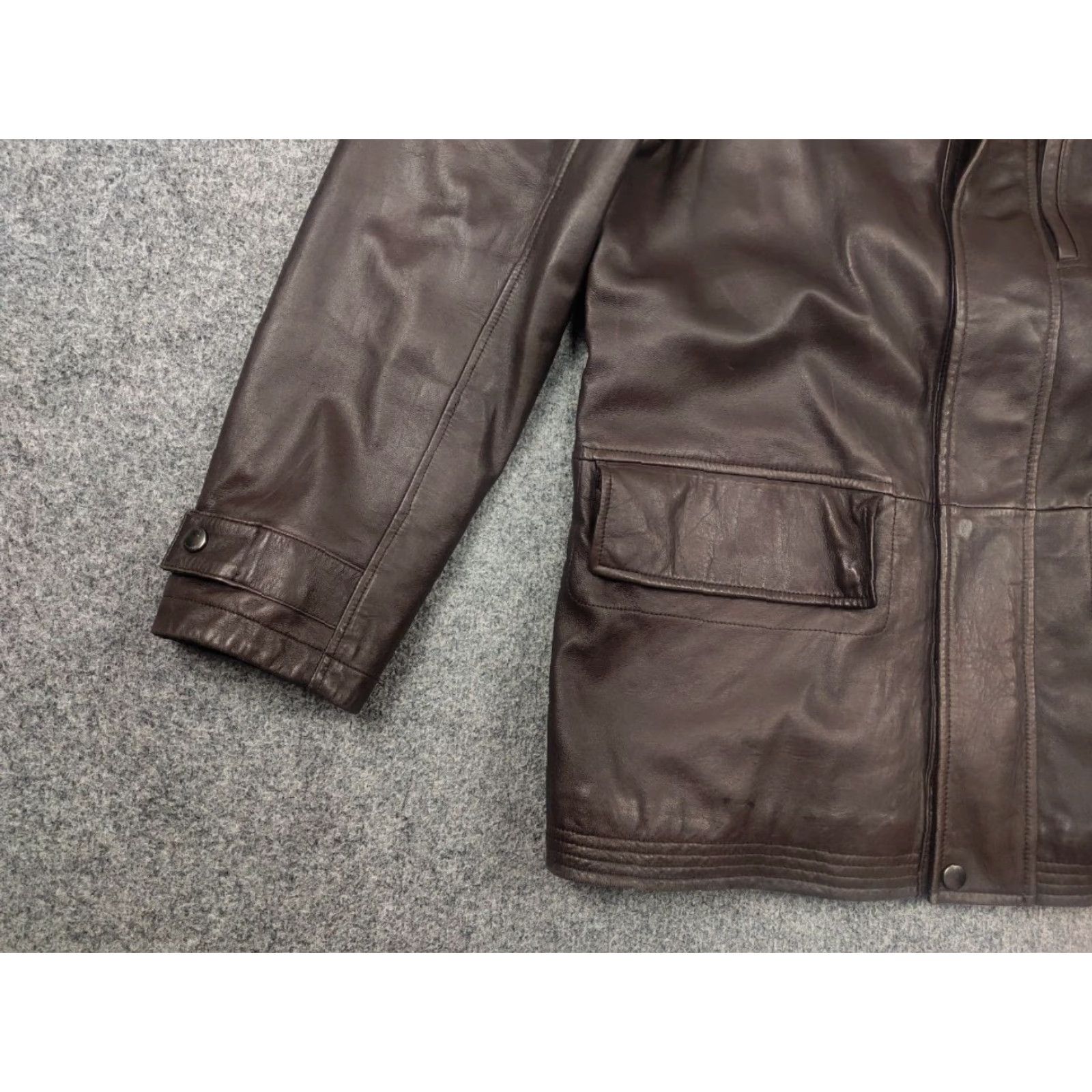 Hugo Boss HUGO BOSS Italian lamb nappa Leather Dark Brown Classic Pocket Jacket Mens Jacket Brown Leather Pocket Jacket Size US M / EU 48-50 / 2 - 5 Thumbnail