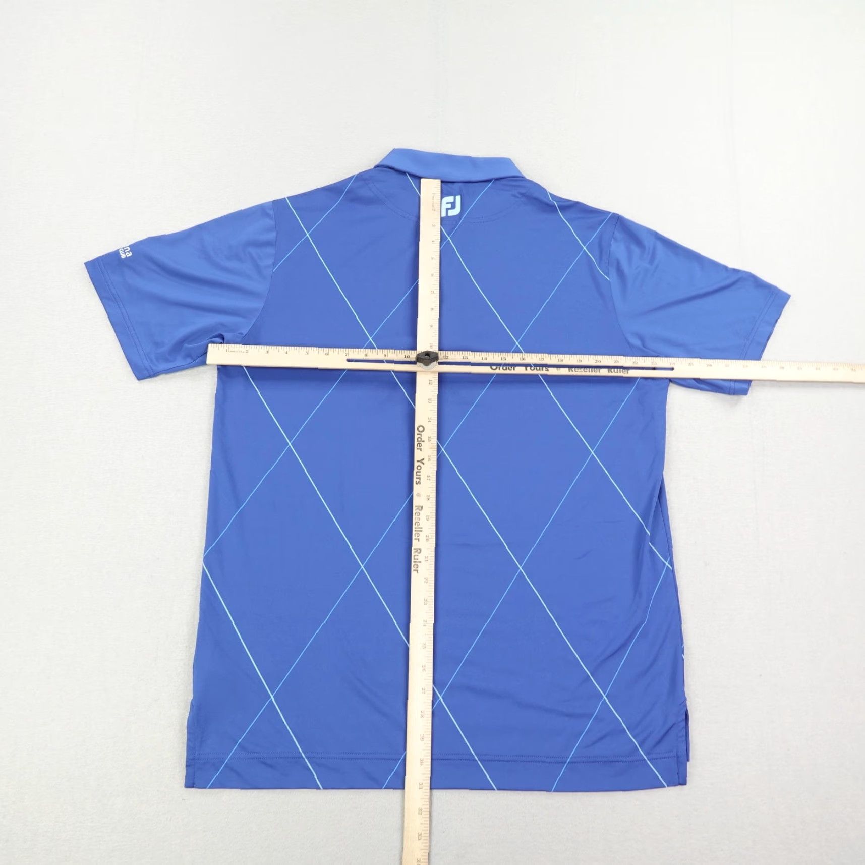 Footjoy FootJoy Polo Shirt Mens Large Blue Argyle Escena Golf Club Performance Stretch Size US L / EU 52-54 / 3 - 5 Thumbnail