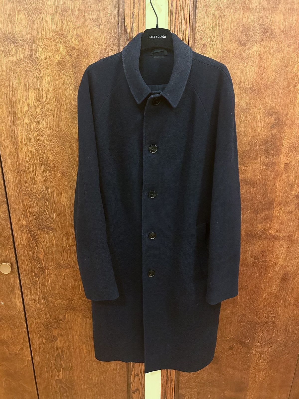 image of Acne Studios Navy Blue Lambswool Coat, Men's (Size Large)