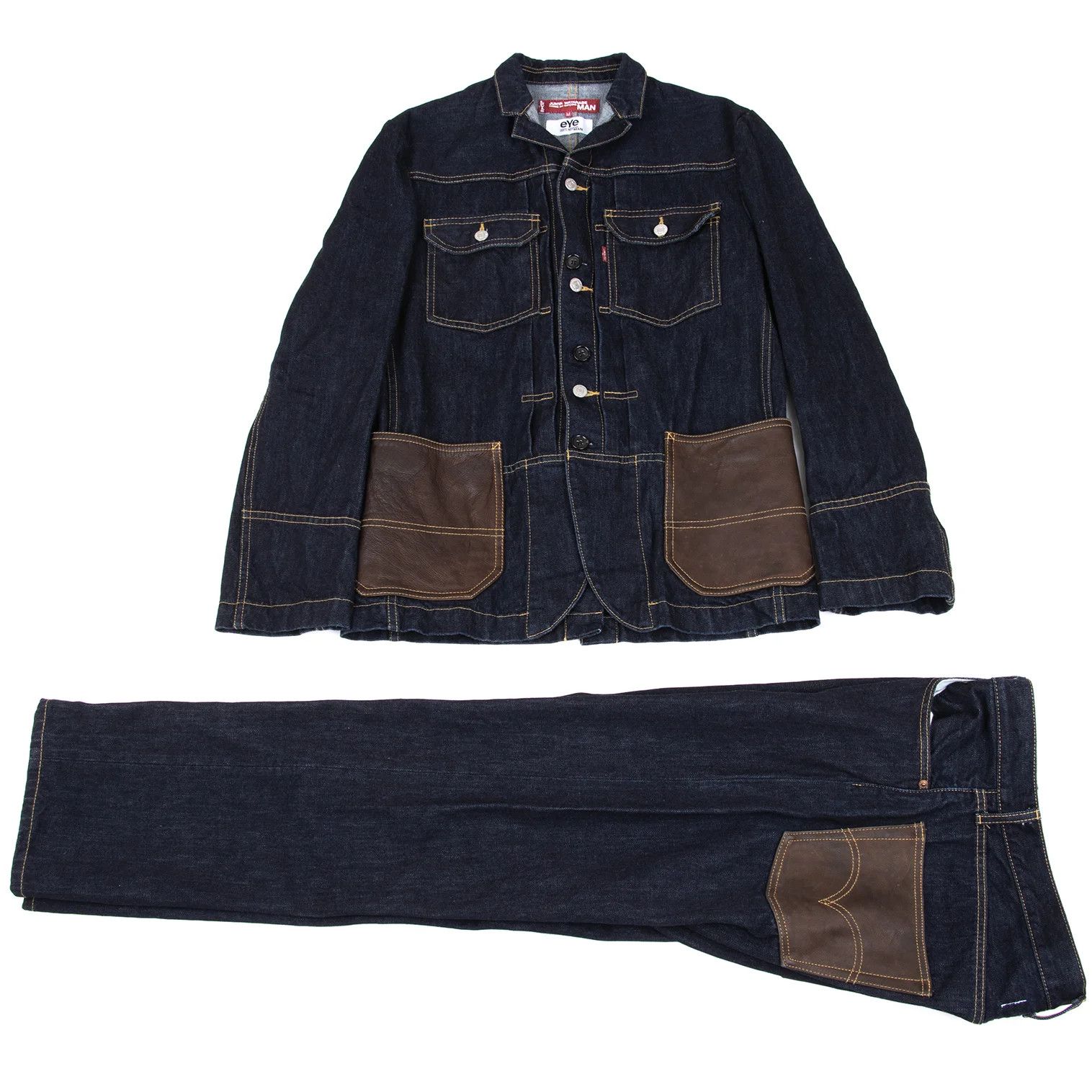 Junya Watanabe Indigo Denim Pants with Leather Patch Pocket Size US 36 / EU 52 - 17 Thumbnail