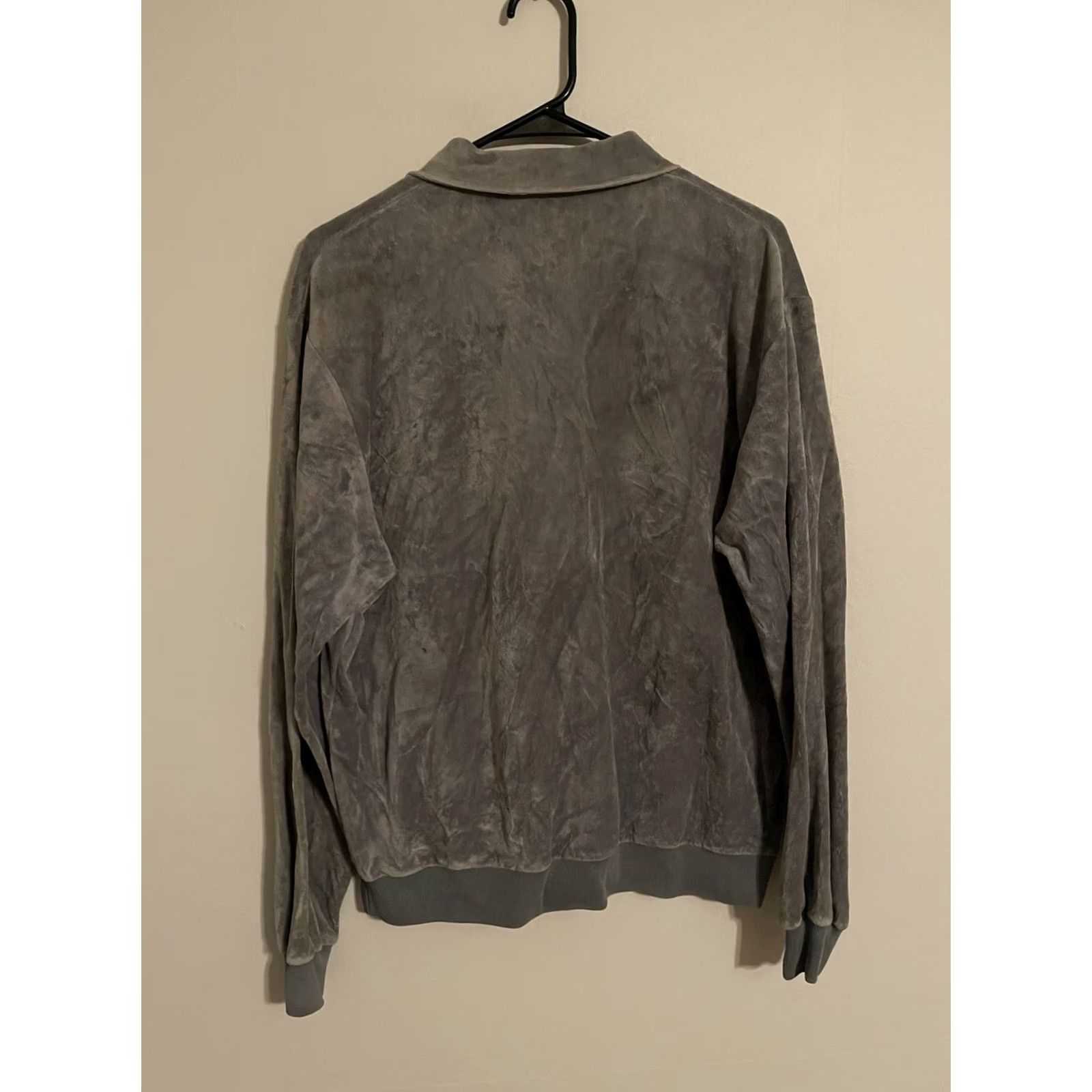 Velour VINTAGE Jack Nicklaus Velour Gray Long Sleeve Polo Shirt Men's Large Size US L / EU 52-54 / 3 - 4 Thumbnail