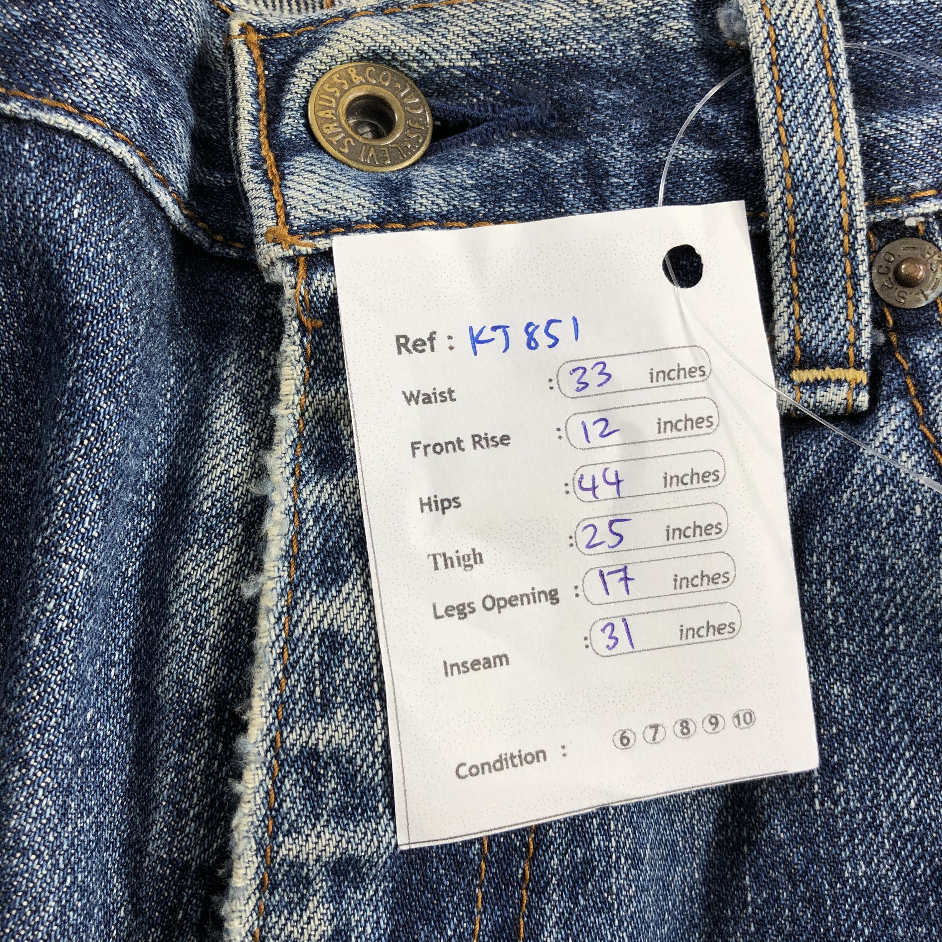 Levi's Vintage Levis 503 Jeans Distress Dark Wash Denim KJ851 Size US 32 / EU 48 - 17 Thumbnail