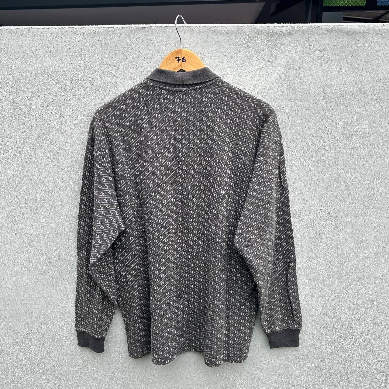 Fendi Fendi Monogram Longsleeve Collar Tee Size US L / EU 52-54 / 3 - 8 Thumbnail