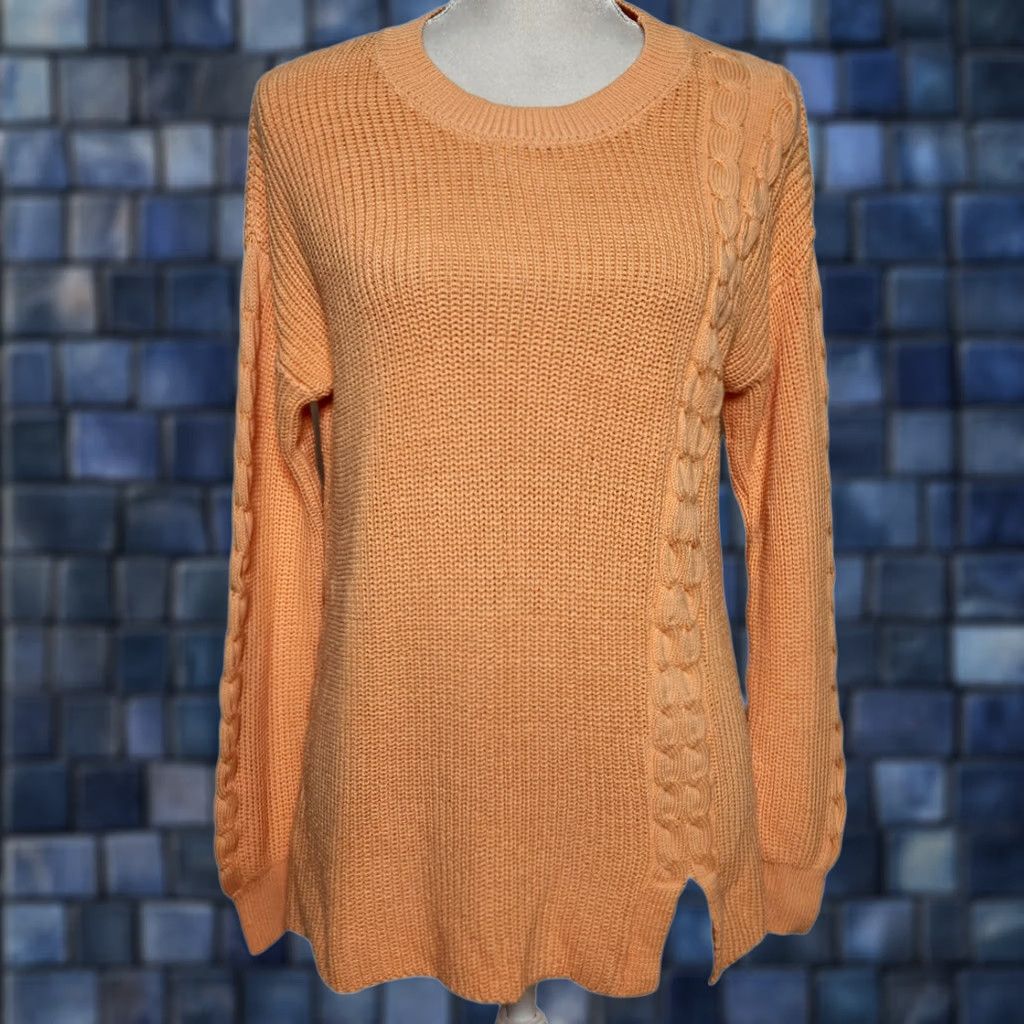 Soft Surroundings Soft Surroundings Woman Pullover Knit Sweater Cable-Knit Orange M Short Sleeve? Size M / US 6-8 / IT 42-44 - 1 Thumbnail