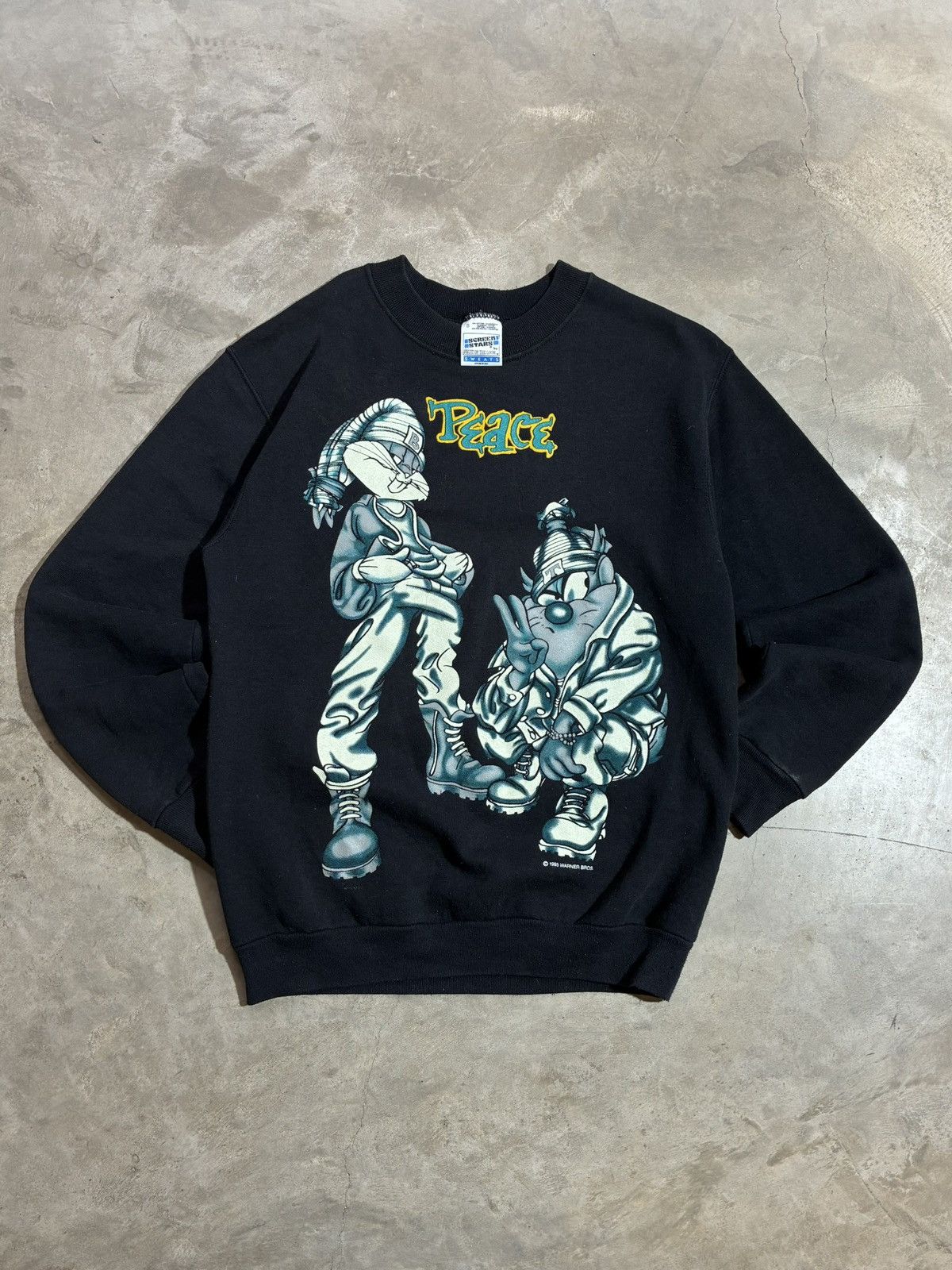 Warner Bros Vintage 1995 Warner Bros Looney Tunes Peace sweatshirt S Size US S / EU 44-46 / 1 - 1 Thumbnail