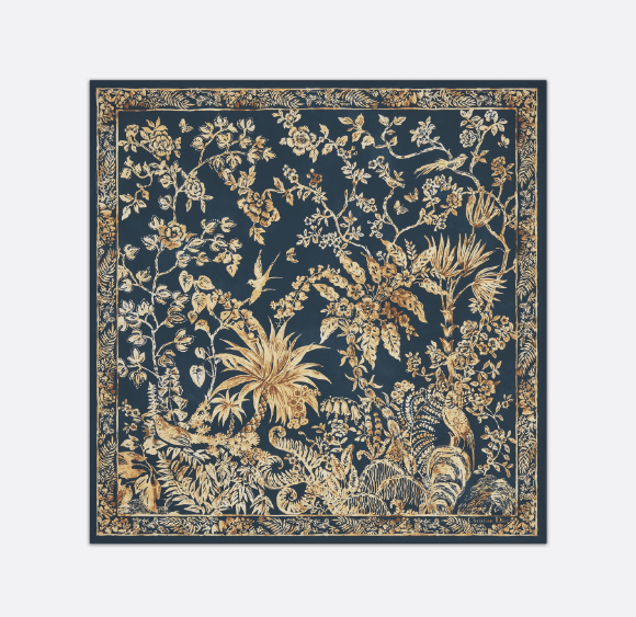 Dior o1w1db10625 Size : OS / Square Scarf in Navy Blue/Beige Size ONE SIZE - 2 Thumbnail