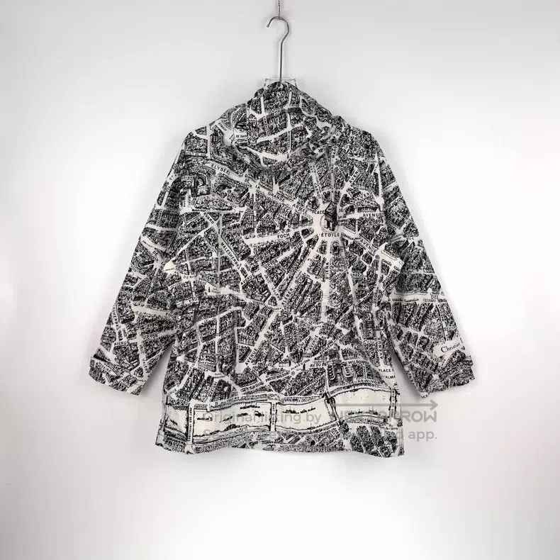Dior Dior White Paris map full-print semi-zipper windbreaker Size M / US 6-8 / IT 42-44 - 4 Thumbnail