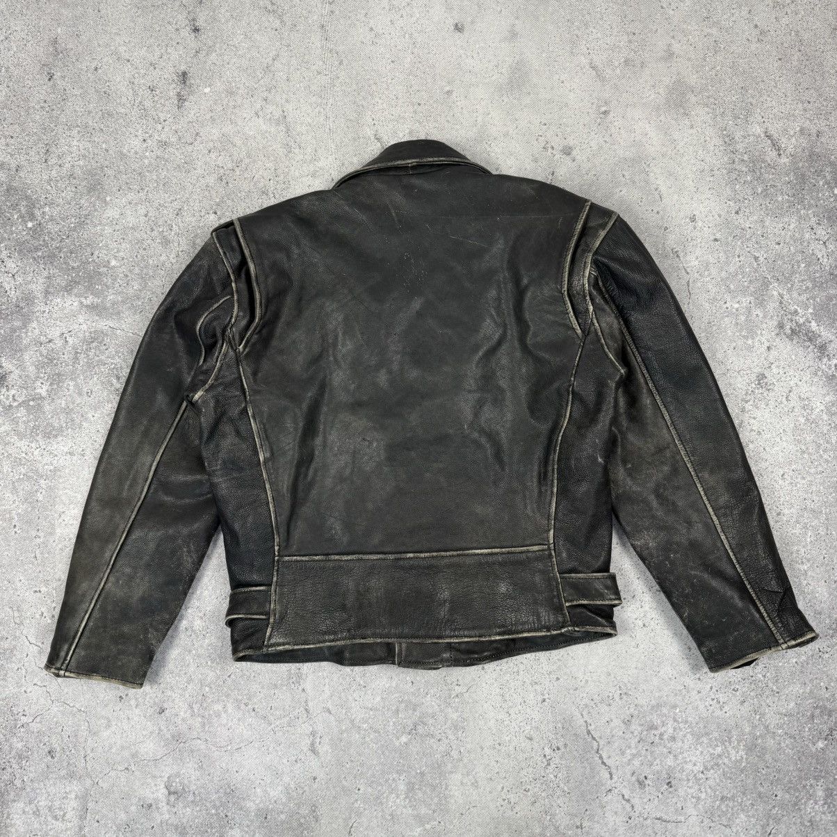 Vintage Vintage 90s Faded Distressed Genuine Leather Biker Jacket Size US M / EU 48-50 / 2 - 9 Thumbnail
