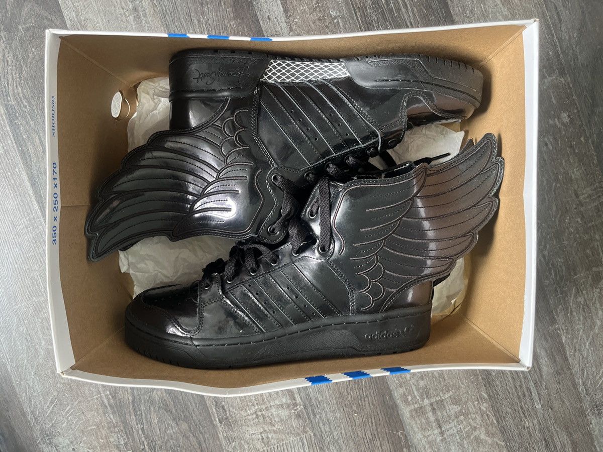 Adidas × Jeremy Scott Adidas JS Wings 2.0 Black patent Size US 9 / EU 42 - 17 Thumbnail