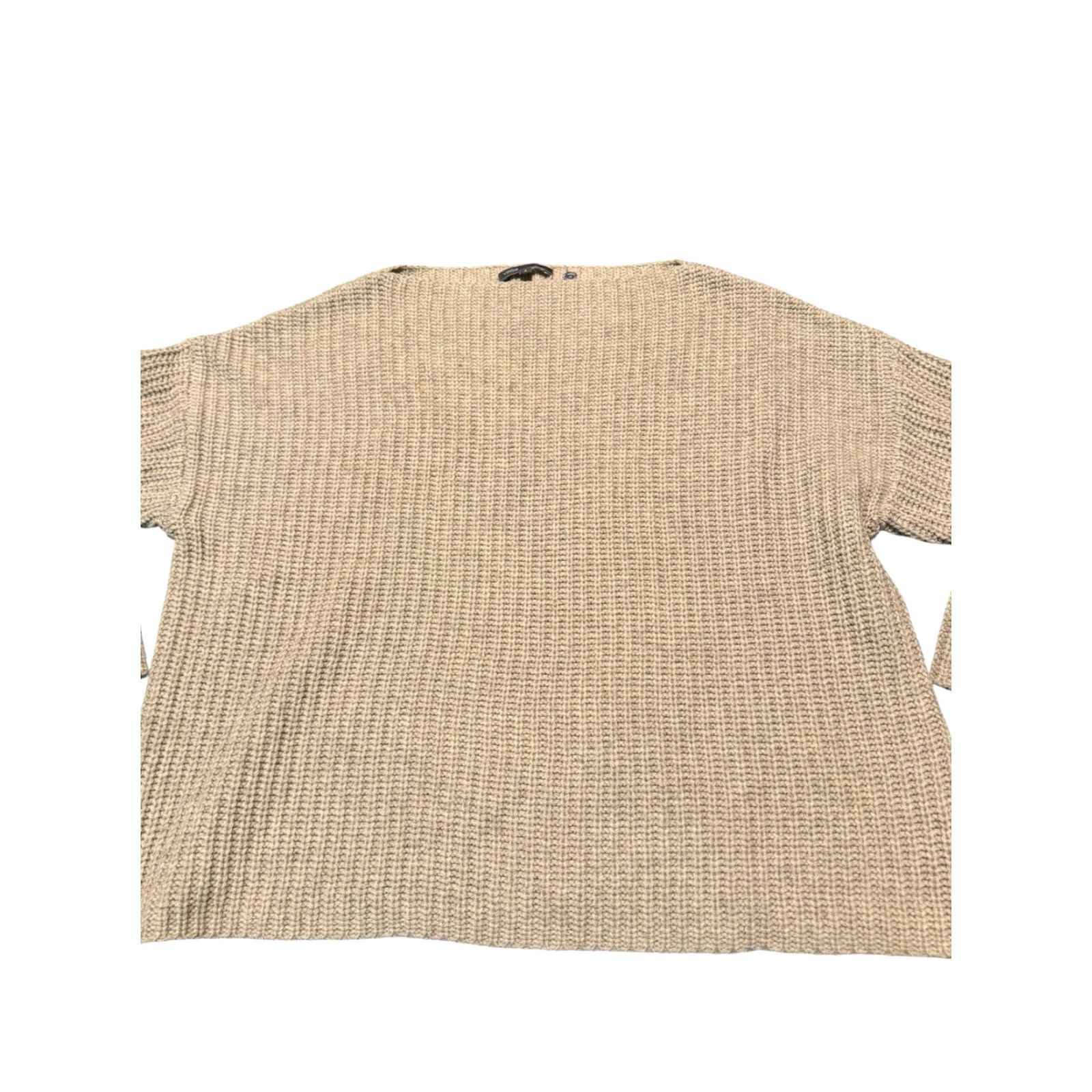 Vince Vince Boatneck Crop Sweater Beige Wool Blend Size Medium Women Pullover Knit, Regular, Long Sleeve, Casual, Winter Fall Spring Size M / US 6-8 / IT 42-44 - 2 Thumbnail