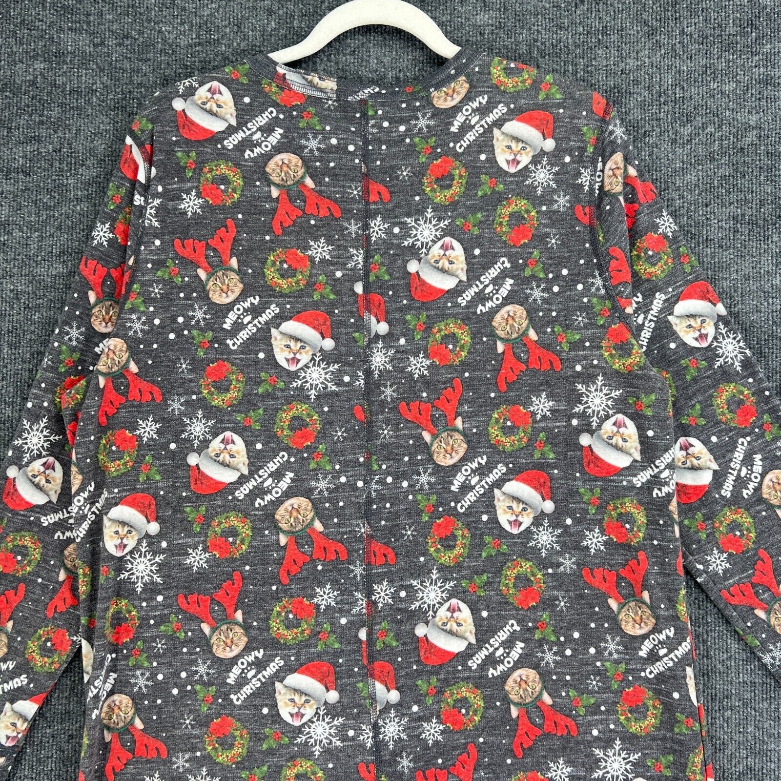 Fruit Of The Loom Fruit of the Loom Union Suit Christmas Cat Pajamas Womens 2X Size ONE SIZE - 6 Thumbnail