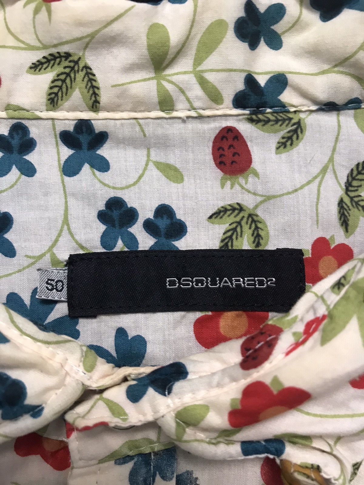 Designer × Dsquared2 2006 Dsquared2 Floral Western Denim Button Up Shirt Size US M / EU 48-50 / 2 - 6 Thumbnail