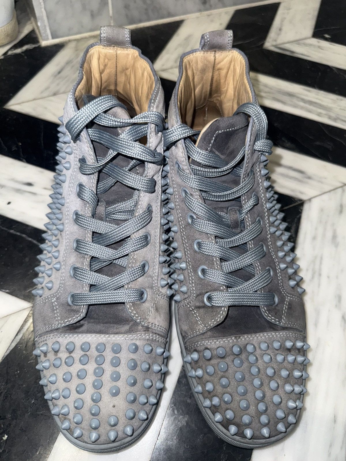 Christian Louboutin Louboutin Shark Spiked High Top Sneakers Size US 9.5 / EU 42-43 - 1 Thumbnail
