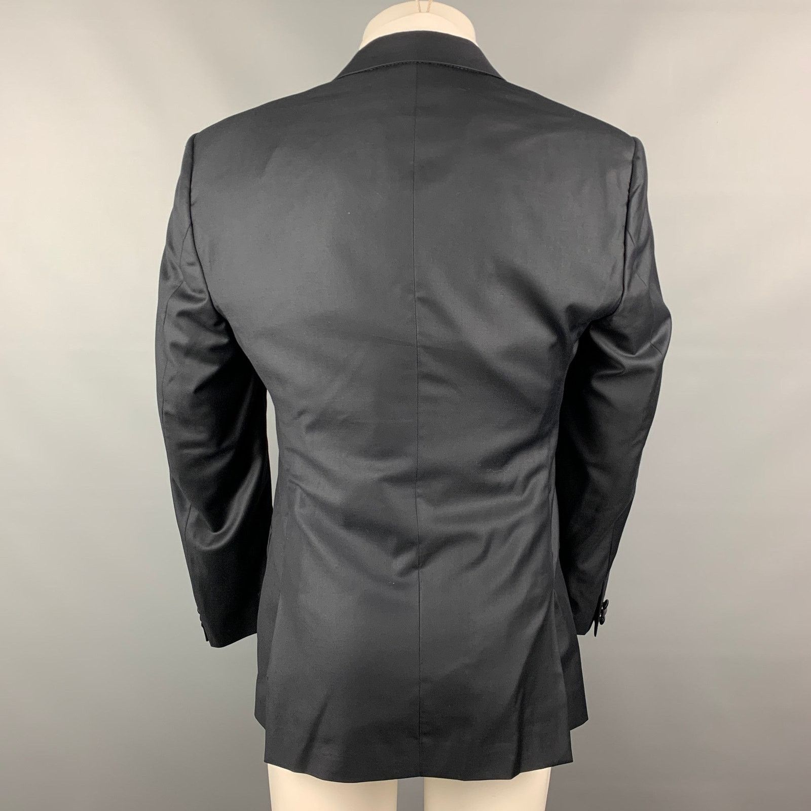 Calvin Klein CALVIN KLEIN COLLECTION Size 40 Navy Wool Tuxedo Sport Coat Size 40R - 4 Thumbnail