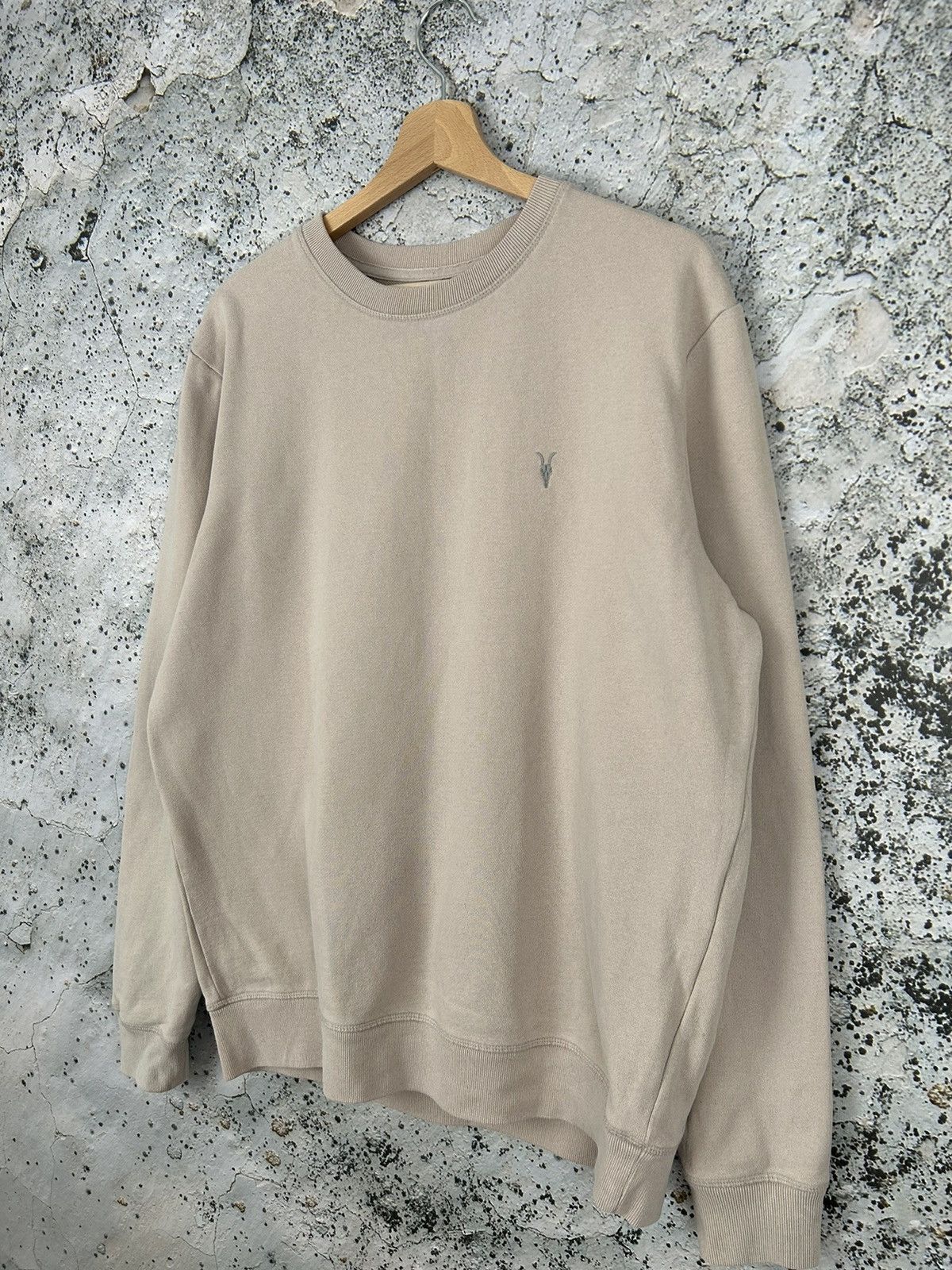Allsaints Allsaints Beige Classic Crewneck Sweatshirt Hype Rare Size US M / EU 48-50 / 2 - 2 Thumbnail