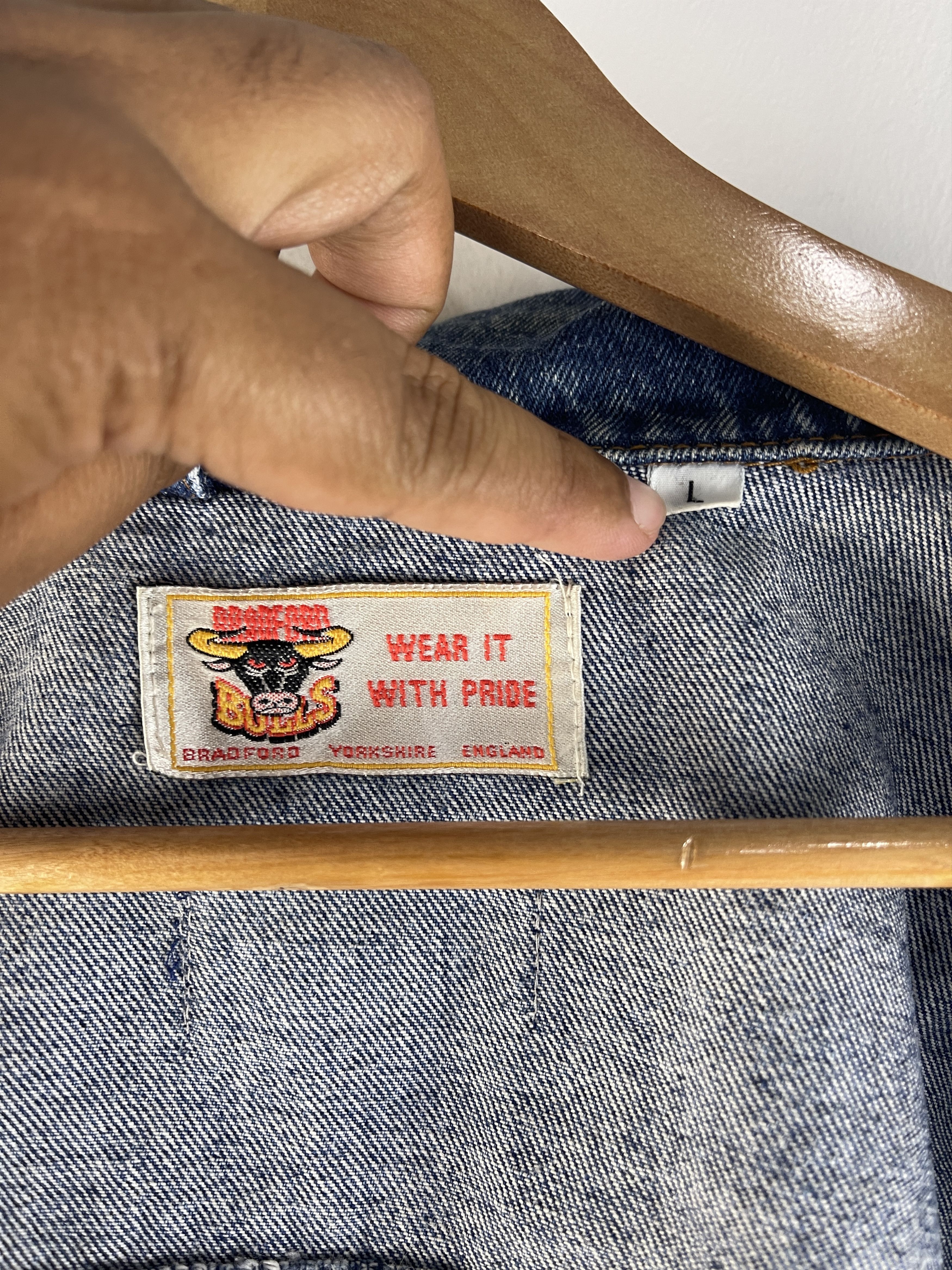 Vintage Bradford Bulls Collection Denim Vest Cut-Off Trucker Jacket Size US L / EU 52-54 / 3 - 11 Thumbnail