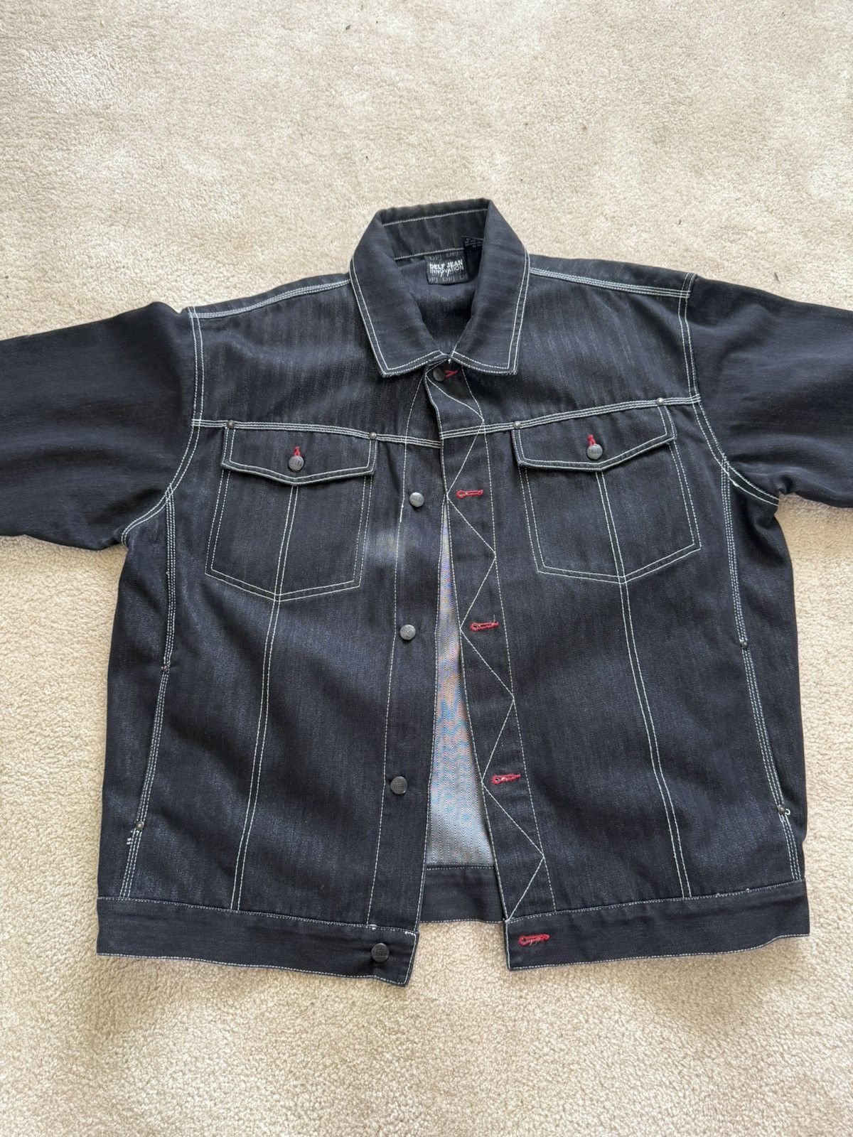 Japanese Brand Vintage Delf Jeans black denim jean jacket Size US XL / EU 56 / 4 - 2 Thumbnail