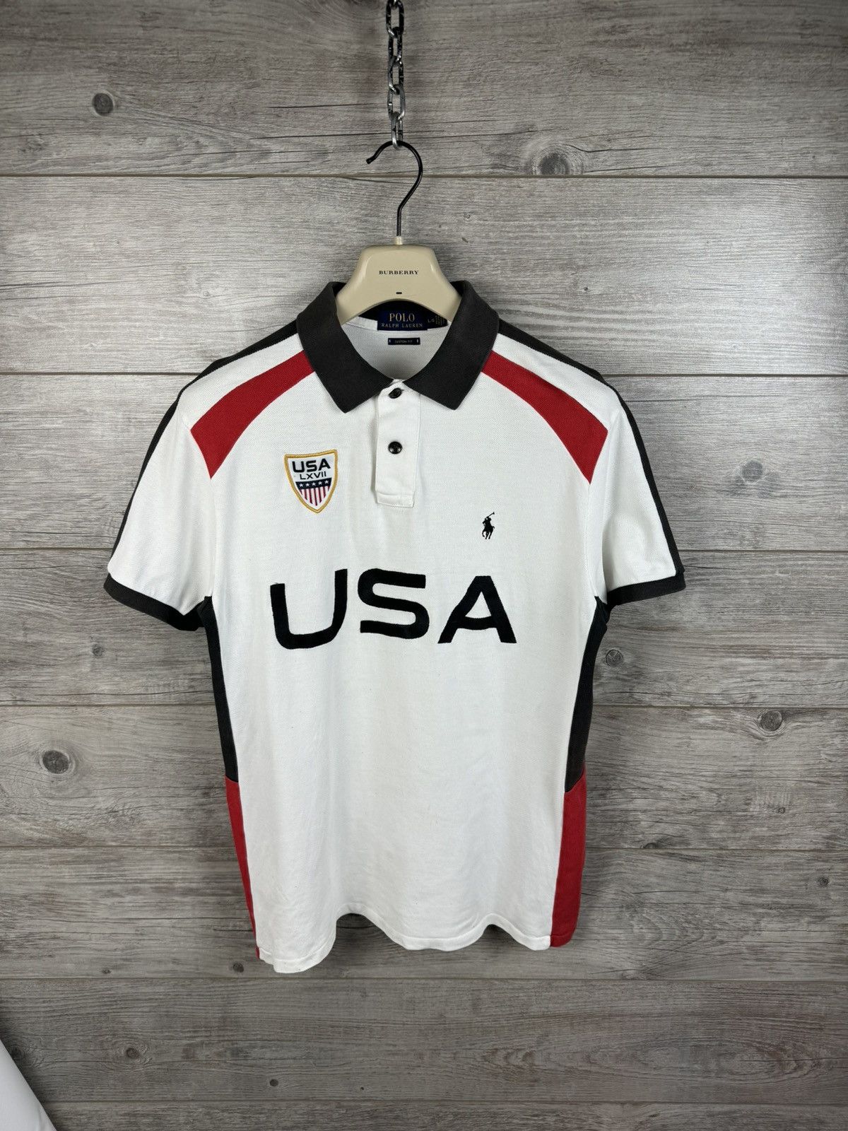 POLO T-SHIRT WITH A HUGE LOGO USA 🇺🇸 POLO RALPH LAUREN SIZE M