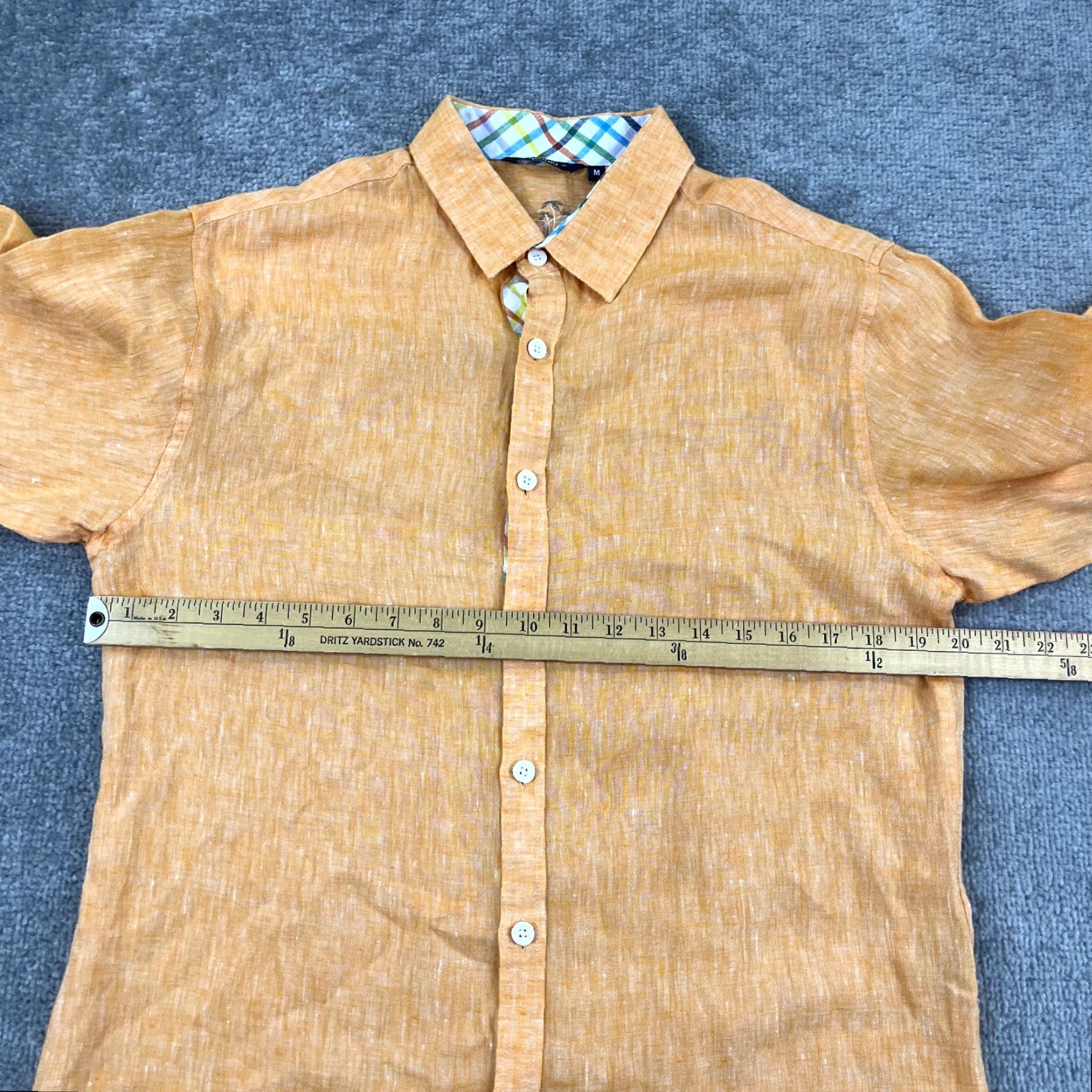 Vintage BOHIO Shirt Men Medium Bright Orange Button Up Long Sleeve Roll Tab Summer Beach Shirt Size US M / EU 48-50 / 2 - 5 Thumbnail