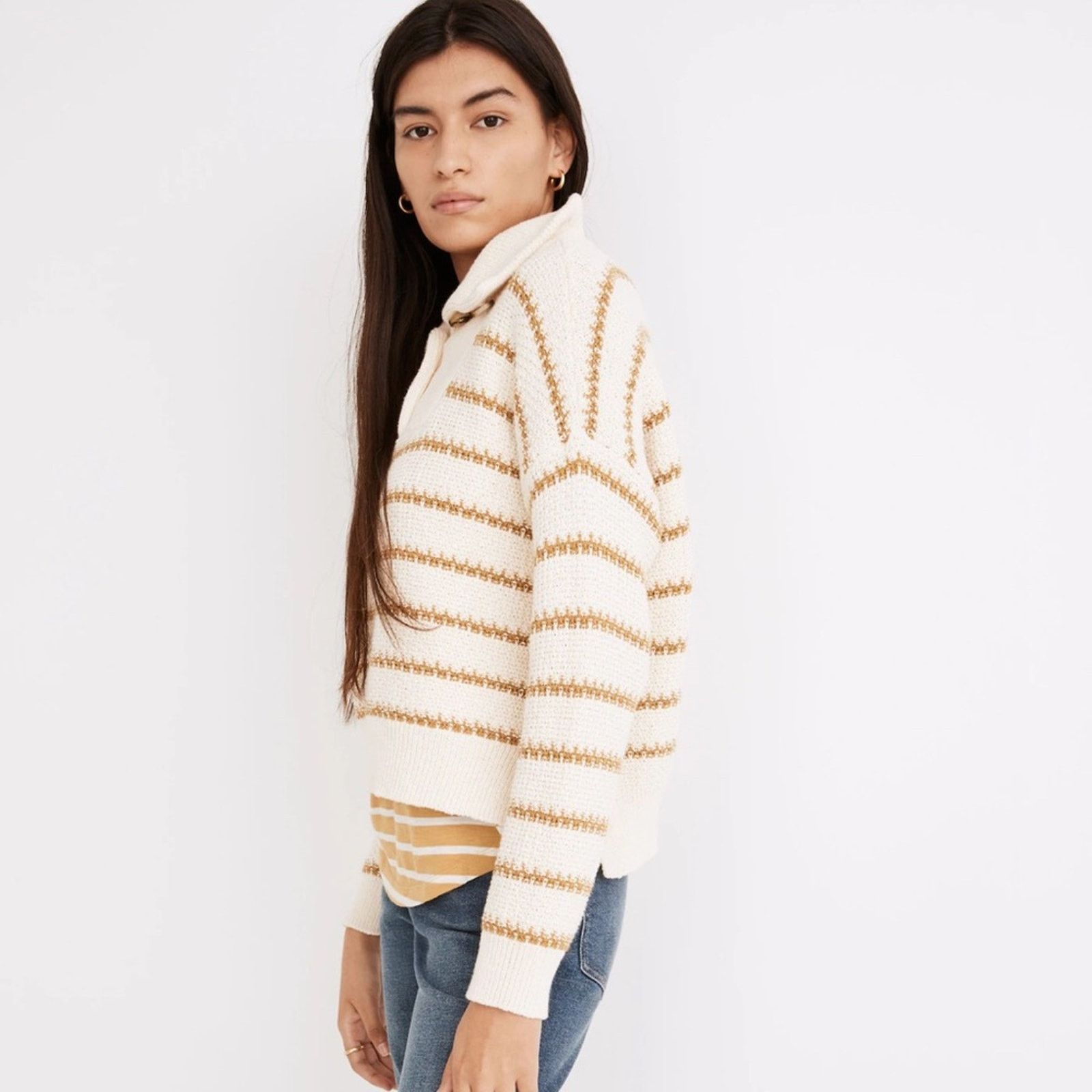 Madewell Madewell Canby Button Mockneck Sweater – Antique Cream Size S / US 4 / IT 40 - 3 Thumbnail