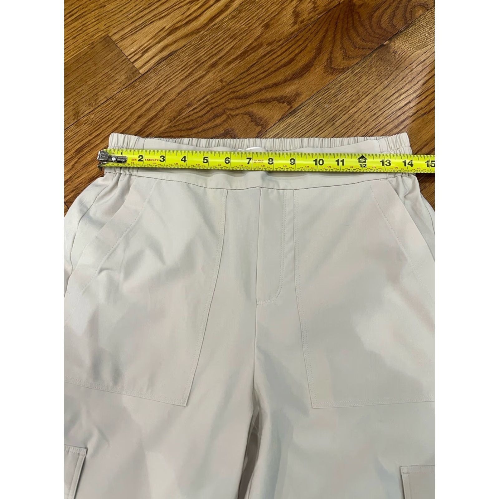 Lou & Grey Lou & Grey Pants Womens S Beige Cargo Wide-Leg Pull On Elastic Waist High Rise Inseam 31" Bohemian Pockets Size 28" / US 6 / IT 42 - 5 Thumbnail