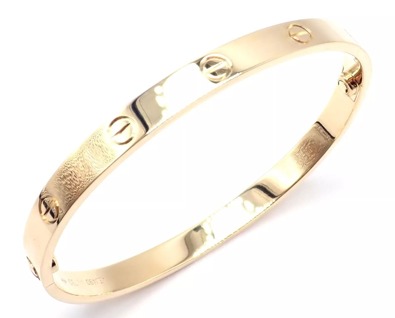 Cartier Cartier 18k Yellow Gold Love Bangle Bracelet Size 19 Paper Size ONE SIZE - 10 Thumbnail