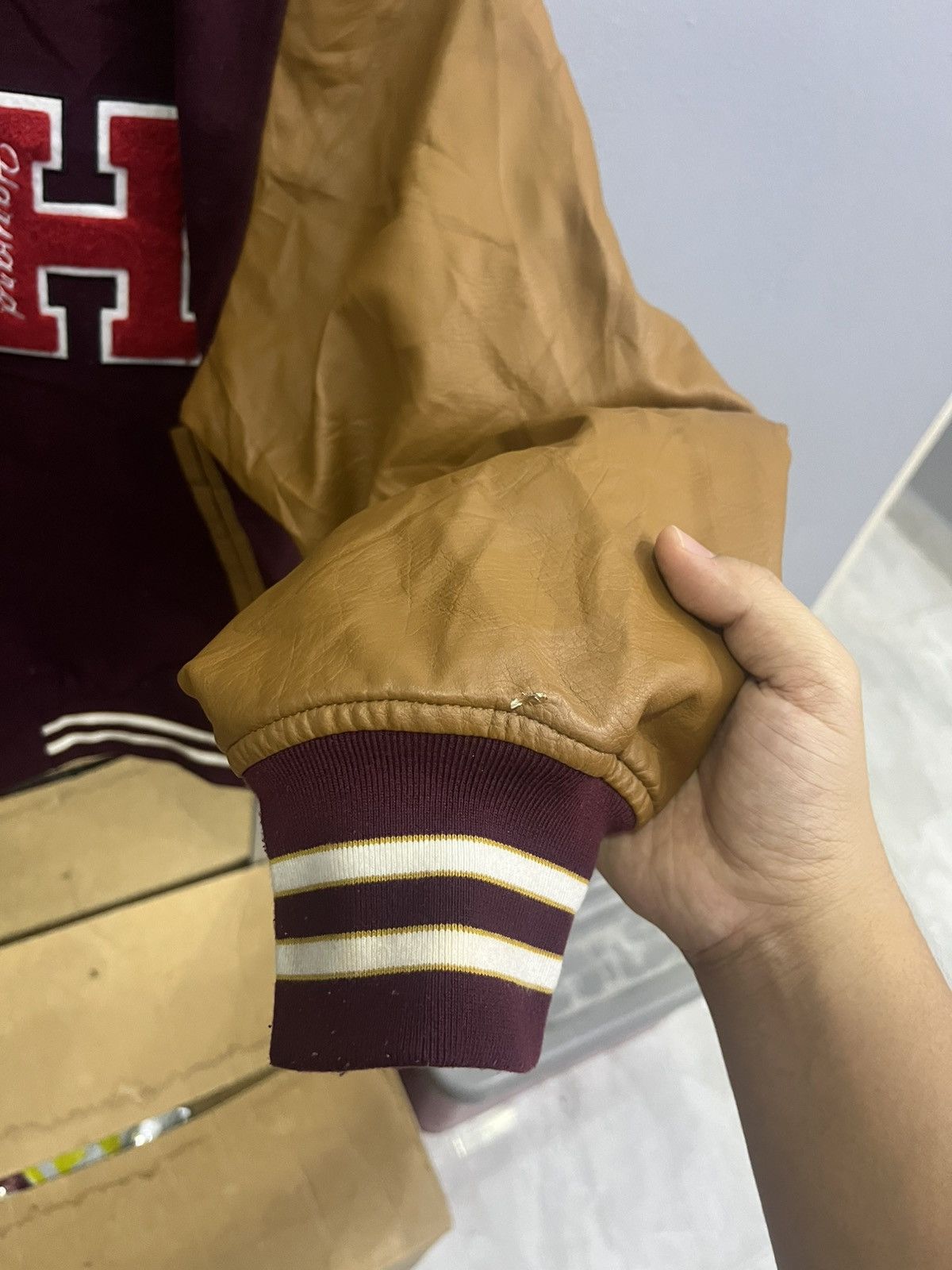 GU GU x Harvard Varsity Jacket Faux Leather Sleeves Size US XL / EU 56 / 4 - 8 Thumbnail