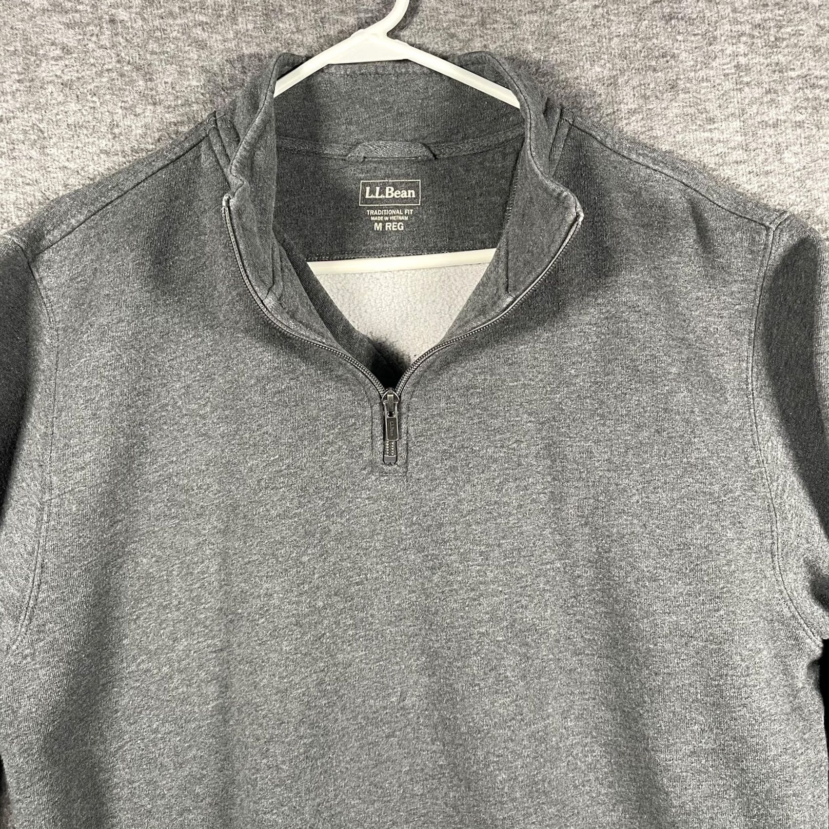 Vintage L.L. Bean Sweatshirt Mens M Gray 1/4 Zip Mock Neck Fleece Pullover Tagless Knit Rib-knit Cuffs Classic Fit Size US M / EU 48-50 / 2 - 2 Thumbnail