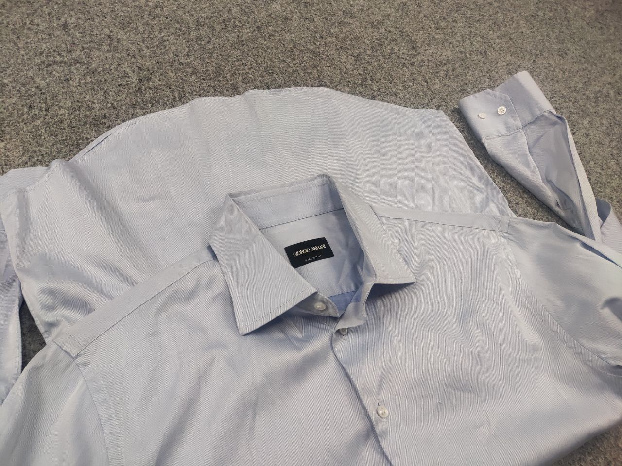 Giorgio Armani Giorgio Armani Design with Light blue thin Long sleeve shirt Size US M / EU 48-50 / 2 - 12 Thumbnail