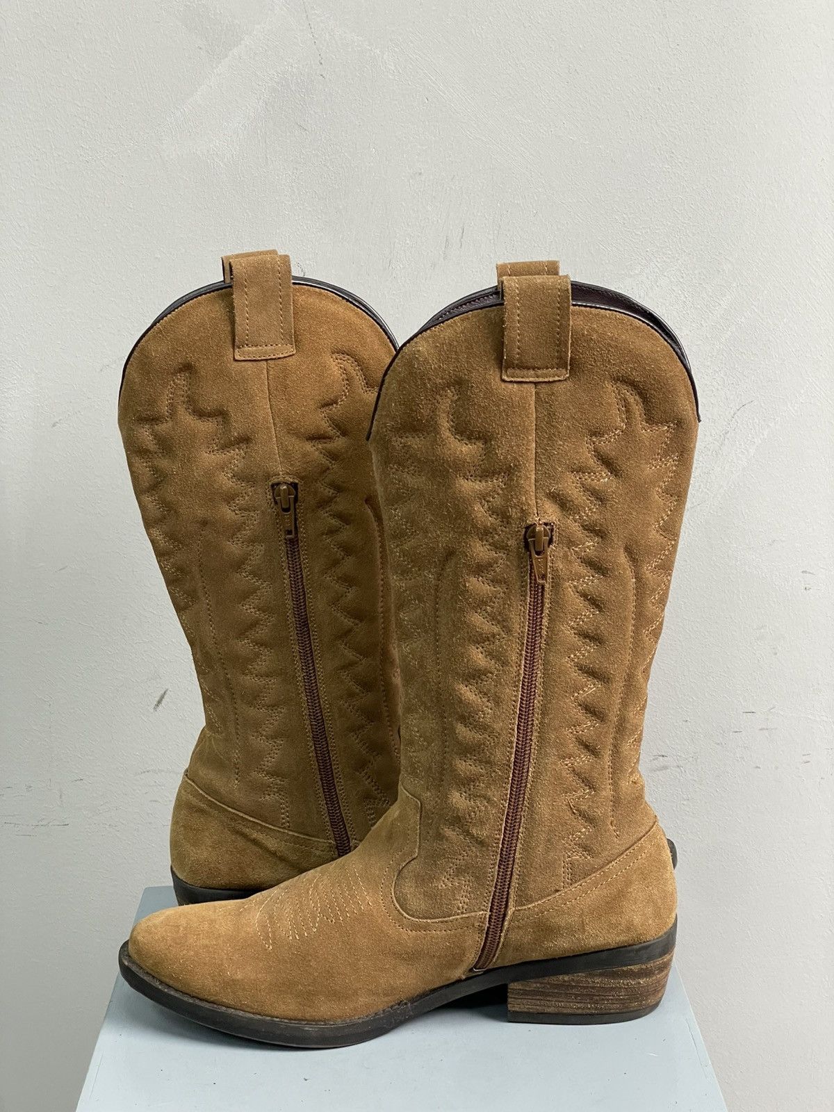 Western Rise suede americana Western high ankle moto boots guidi style Size US 8 / EU 41 - 5 Thumbnail