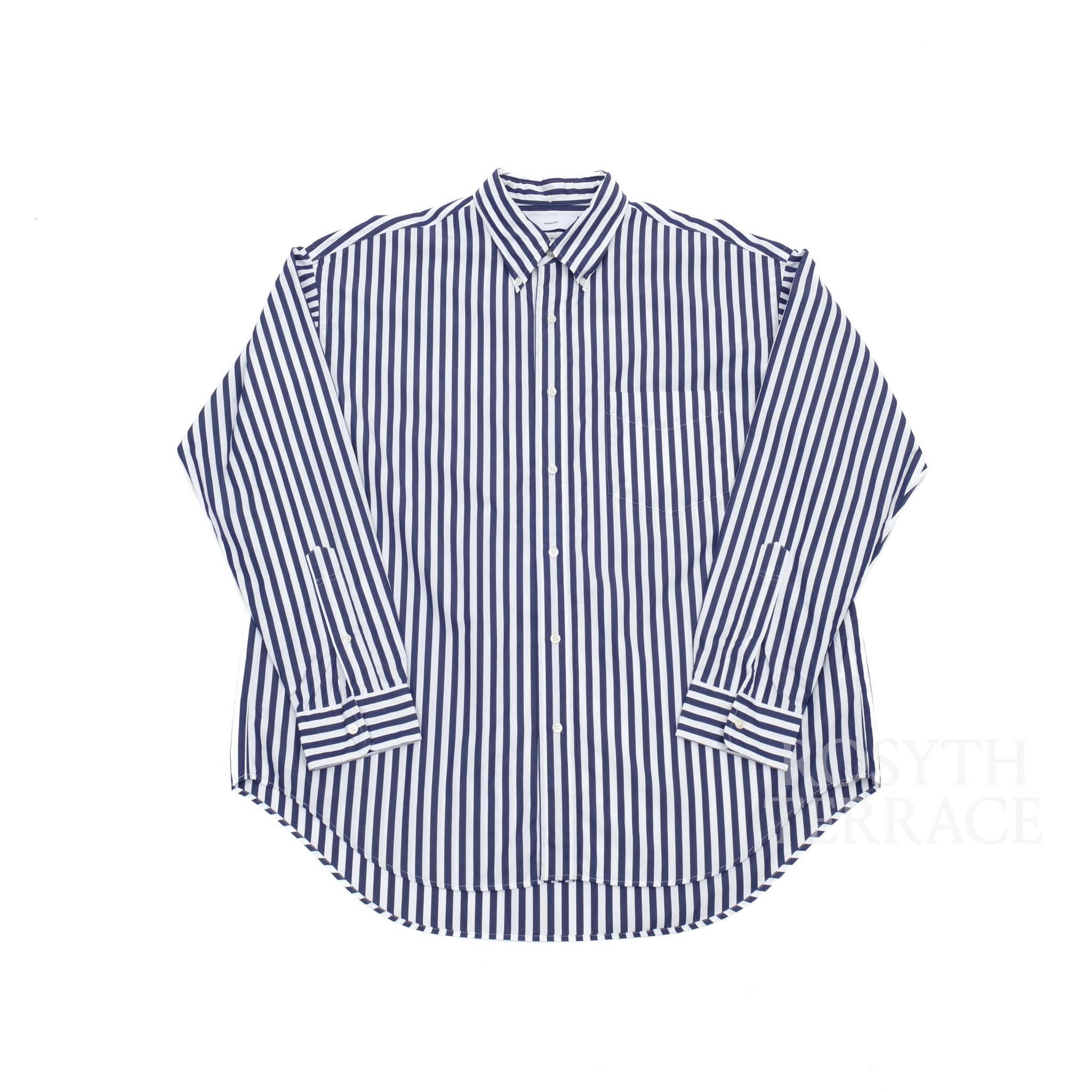 Graphpaper / THOMAS MASON LS BD SHIRT BLUE STRIPE / SIZE 2】 - www