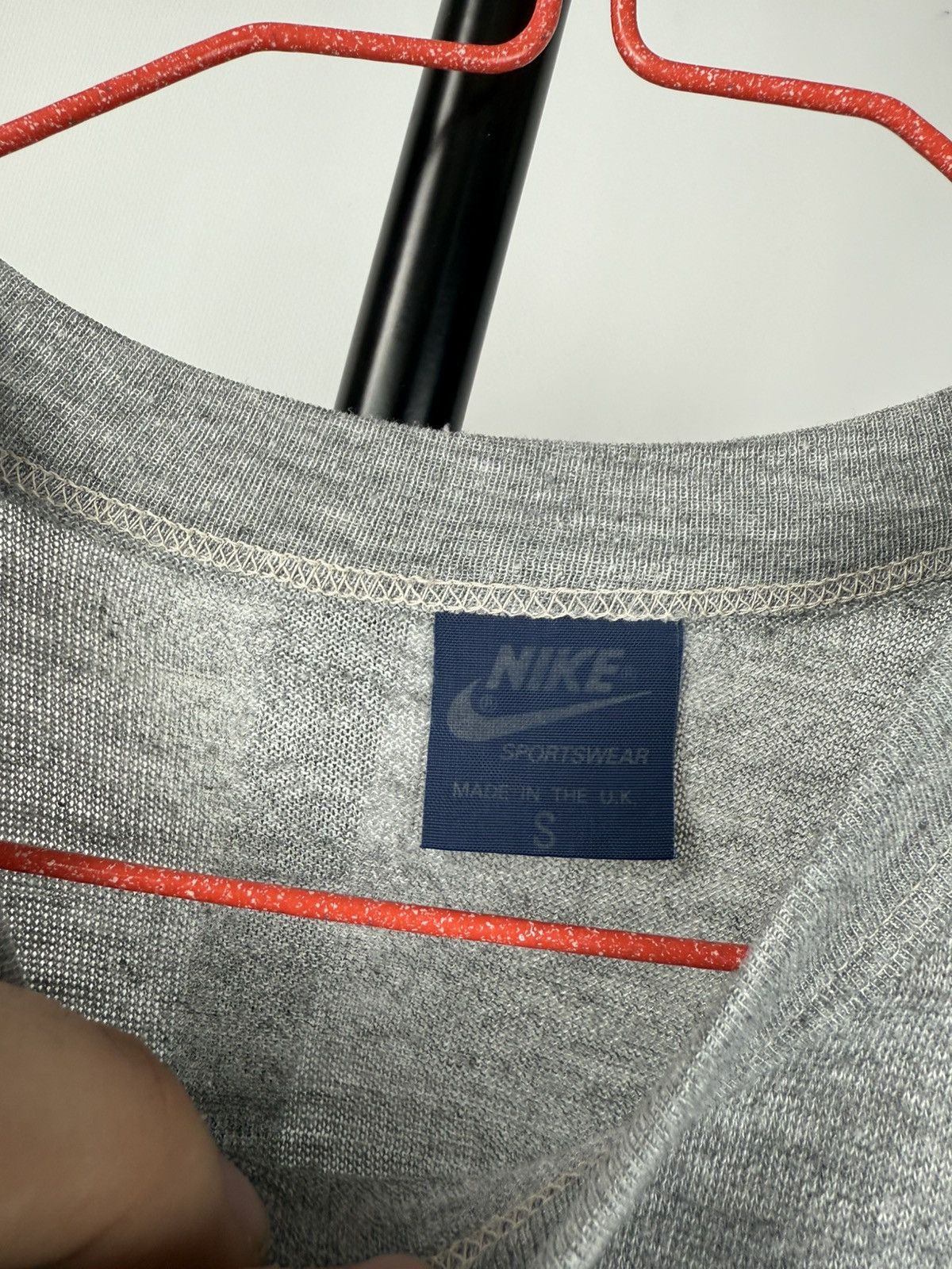 Nike × Vintage 80s🔥VNTG NIKE GRAY Pearl Run T SHIRT ARCHIVE MENS Size US M / EU 48-50 / 2 - 3 Thumbnail