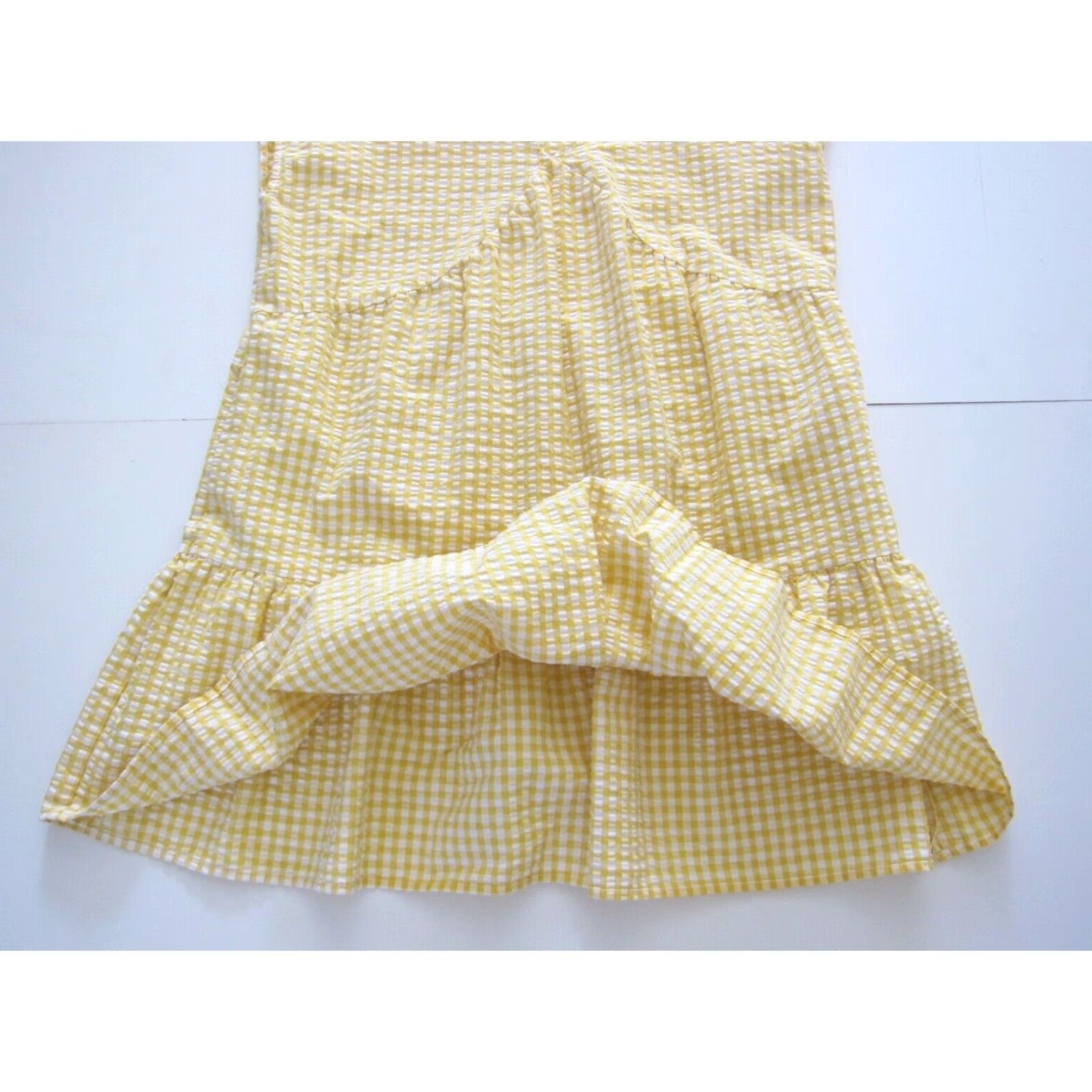Vintage VINTAGE Time And True Cotton Stretch Yellow White Plaid Pocket V-Neck Tunic Dress 12-14 Size XL / US 12-14 / IT 48-50 - 7 Thumbnail