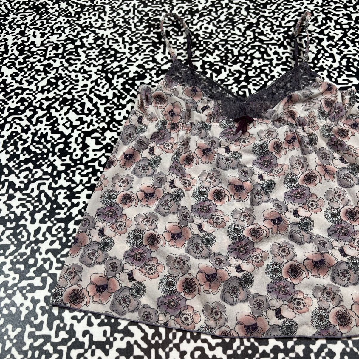 Vintage Vintage Y2K Retro Floral Sexy Style Tank Top Sleeveless 90s Size M / US 6-8 / IT 42-44 - 7 Thumbnail