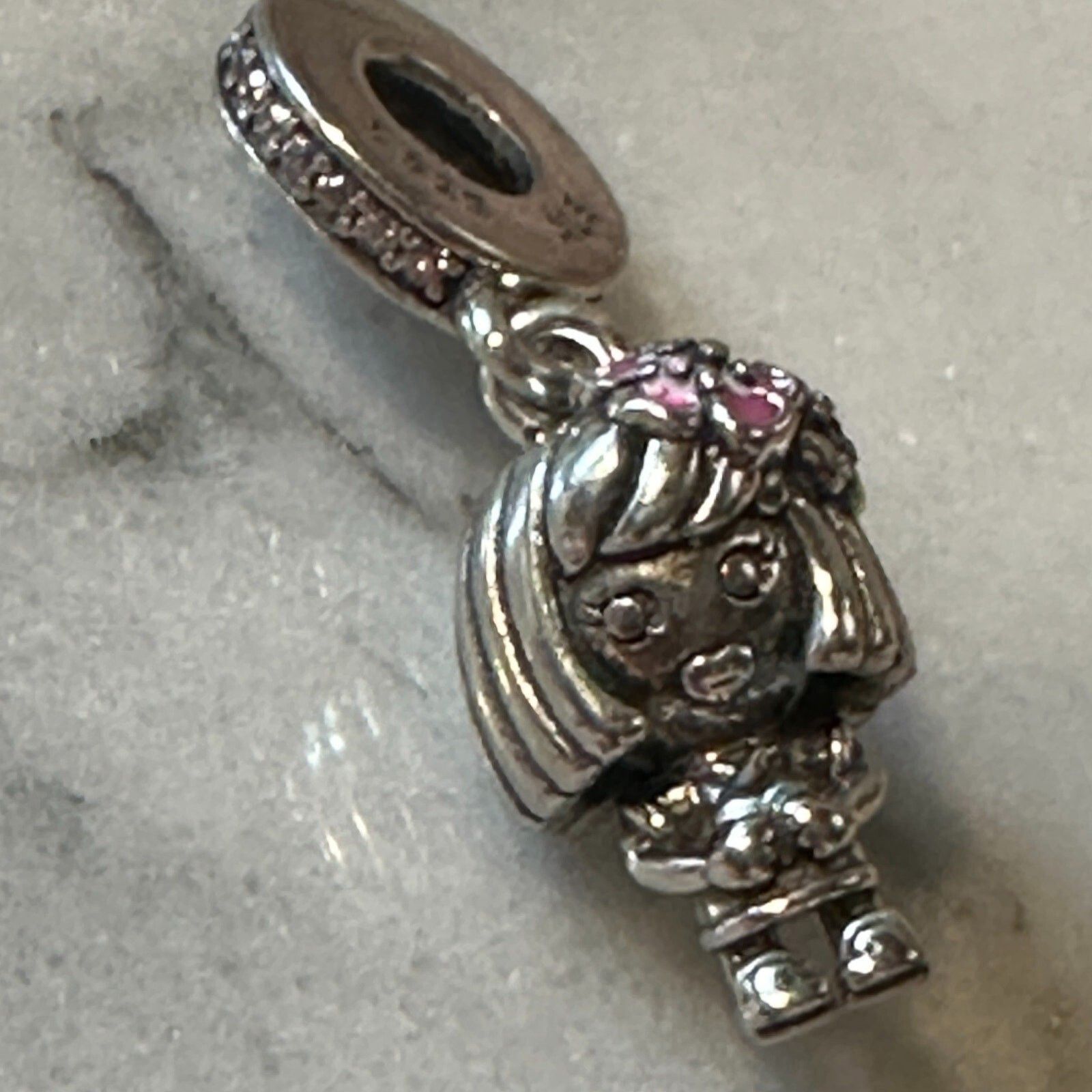 pandora Authentic Pandora FLOWER GIRL Daughter Dangle 798114, RETIRE Size ONE SIZE - 4 Thumbnail