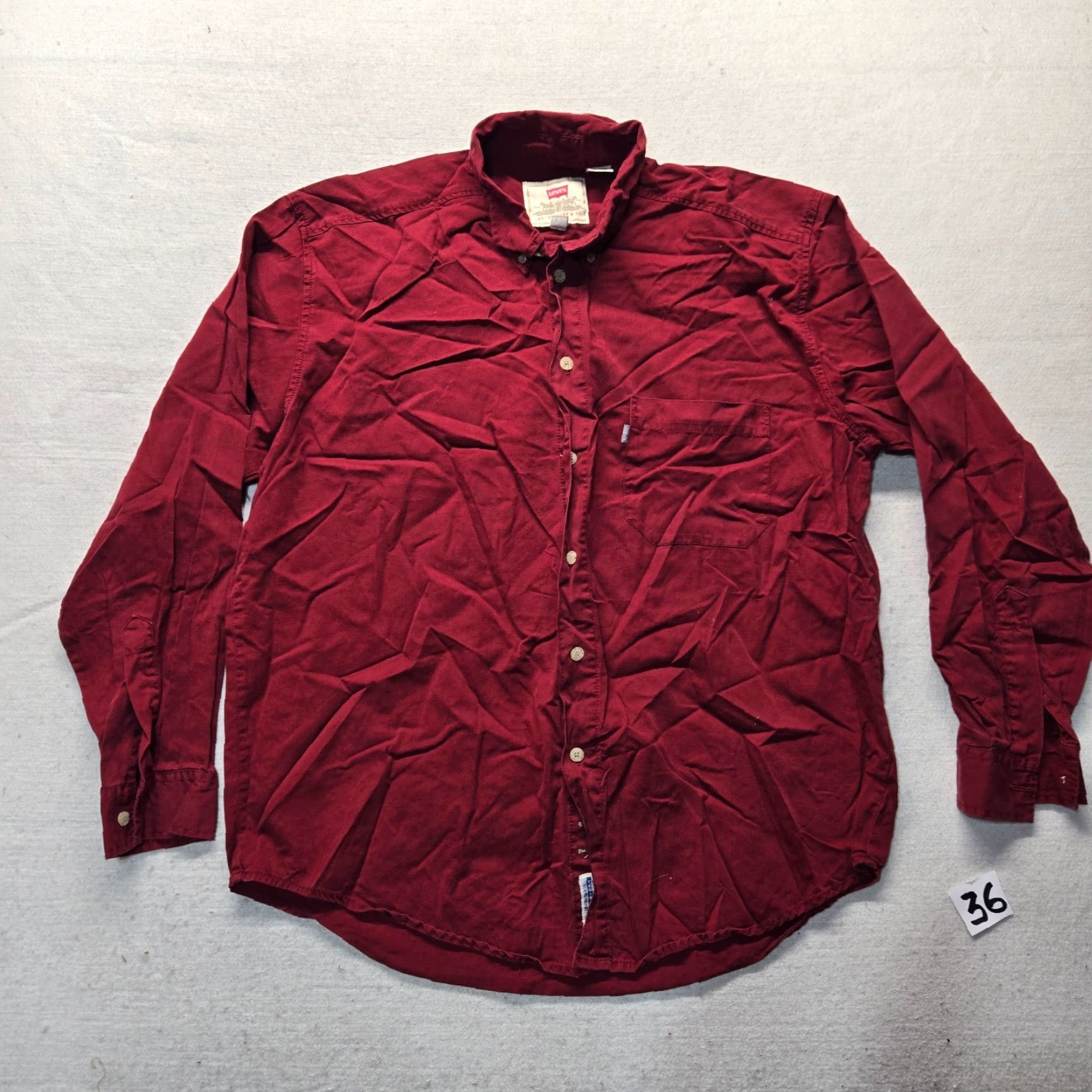 Levi's VINTAGE Levi's Shirt Denim Button-Up Red XL Men's Button-Down Casual Jeans Cowboy Rockabilly - Size US XL / EU 56 / 4 - 2 Thumbnail