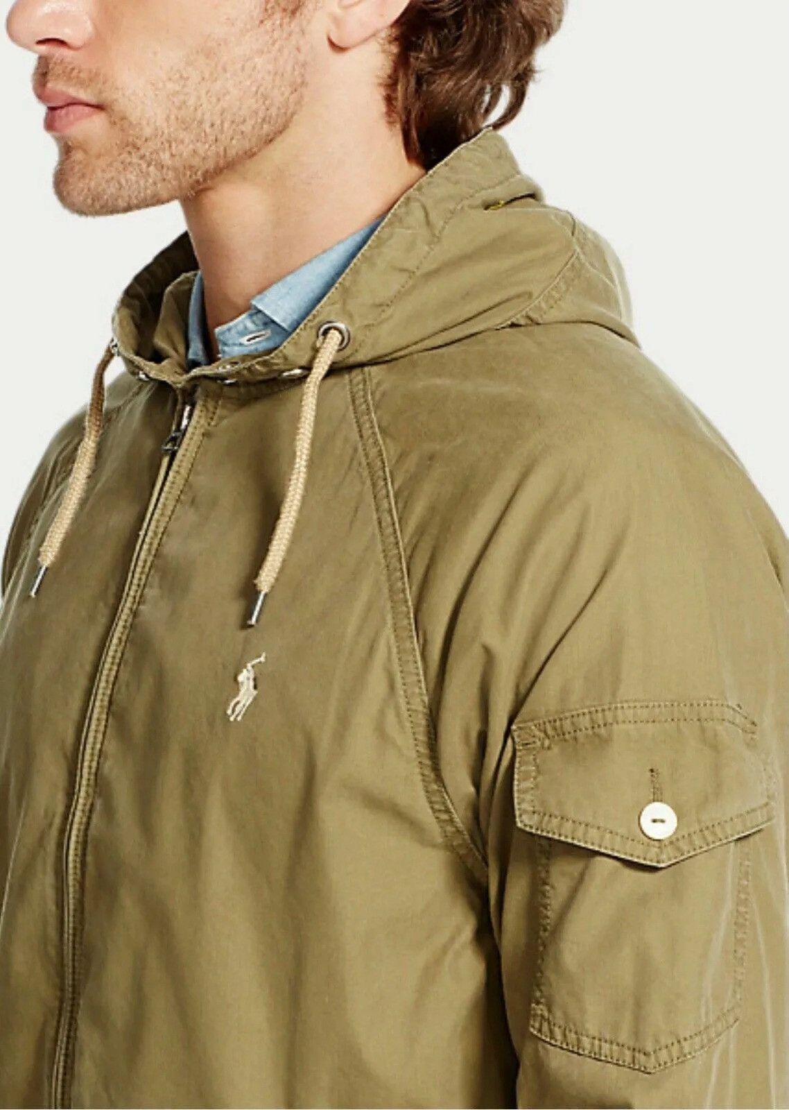Polo Ralph Lauren 🧥 Polo Ralph Lauren Lightweight Hooded Jacket Olive Green Size US S / EU 44-46 / 1 - 4 Thumbnail