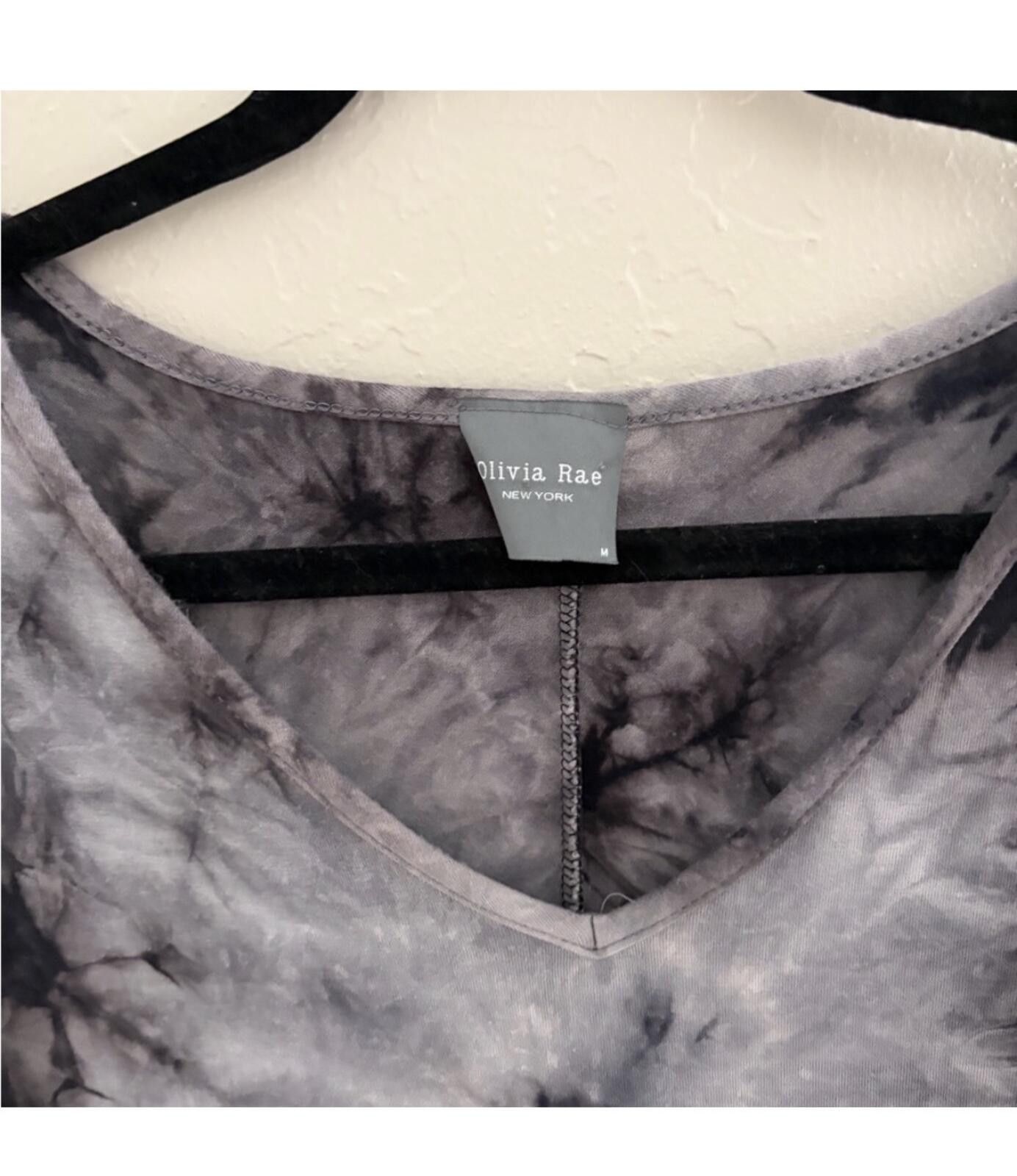 Other Olivia Rae Black and Gray Tie-Dye Midi Dress Size ONE SIZE - 5 Thumbnail