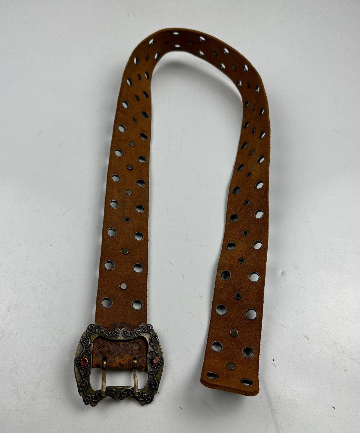Japanese Brand distressed studded leather belt tc3 Size 34 - 6 Thumbnail