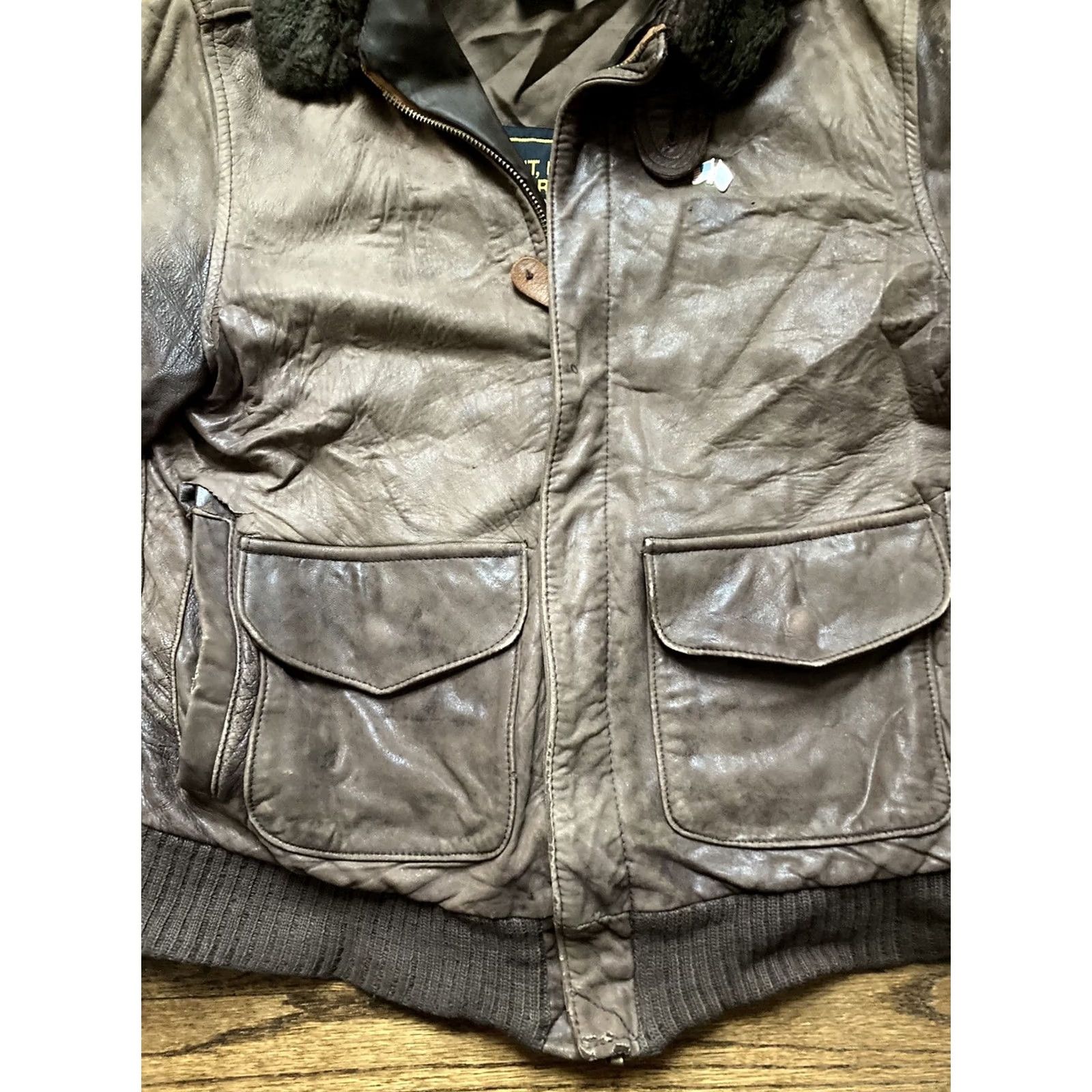 Avirex VINTAGE Avirex A-2 Leather Bomber Jacket Mens 38 USA Brown Flight Bomber Collared 30-1415 Size US XXS / EU 40 - 4 Thumbnail