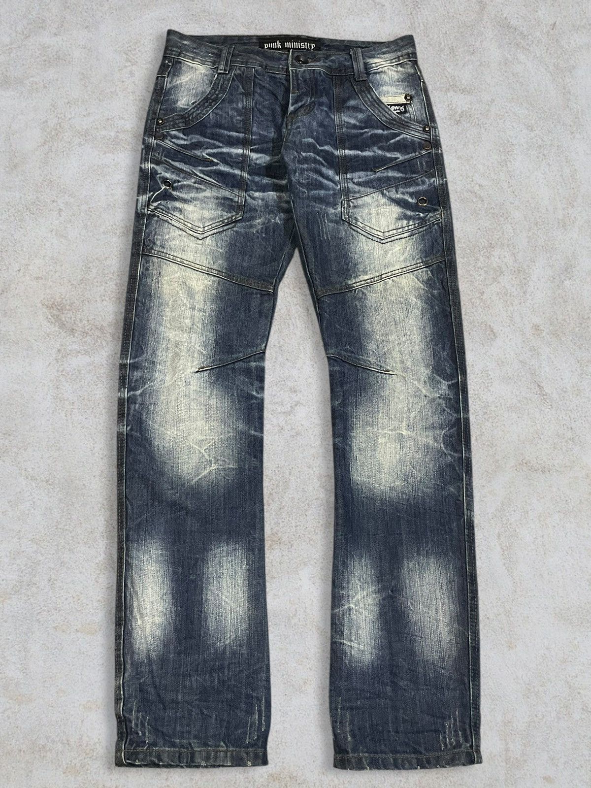 Seditionaries Vintage Japanese Denim Punk Ministry Crazy Washed Goth Jeans Size US 30 / EU 46 - 2 Thumbnail