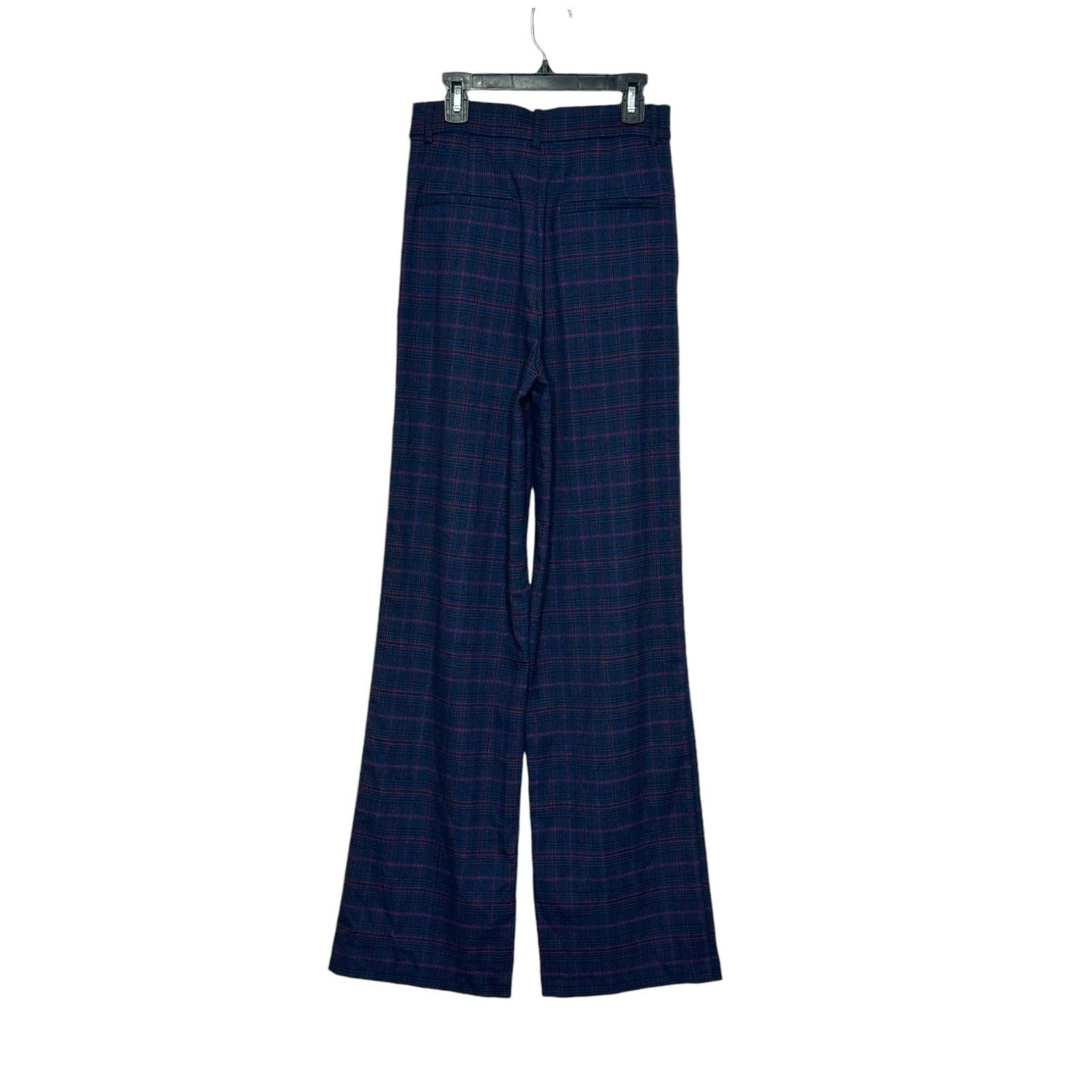 Zara Zara blue plaid wide leg pleated pants size XS Size 26" / US 2 / IT 38 - 2 Thumbnail