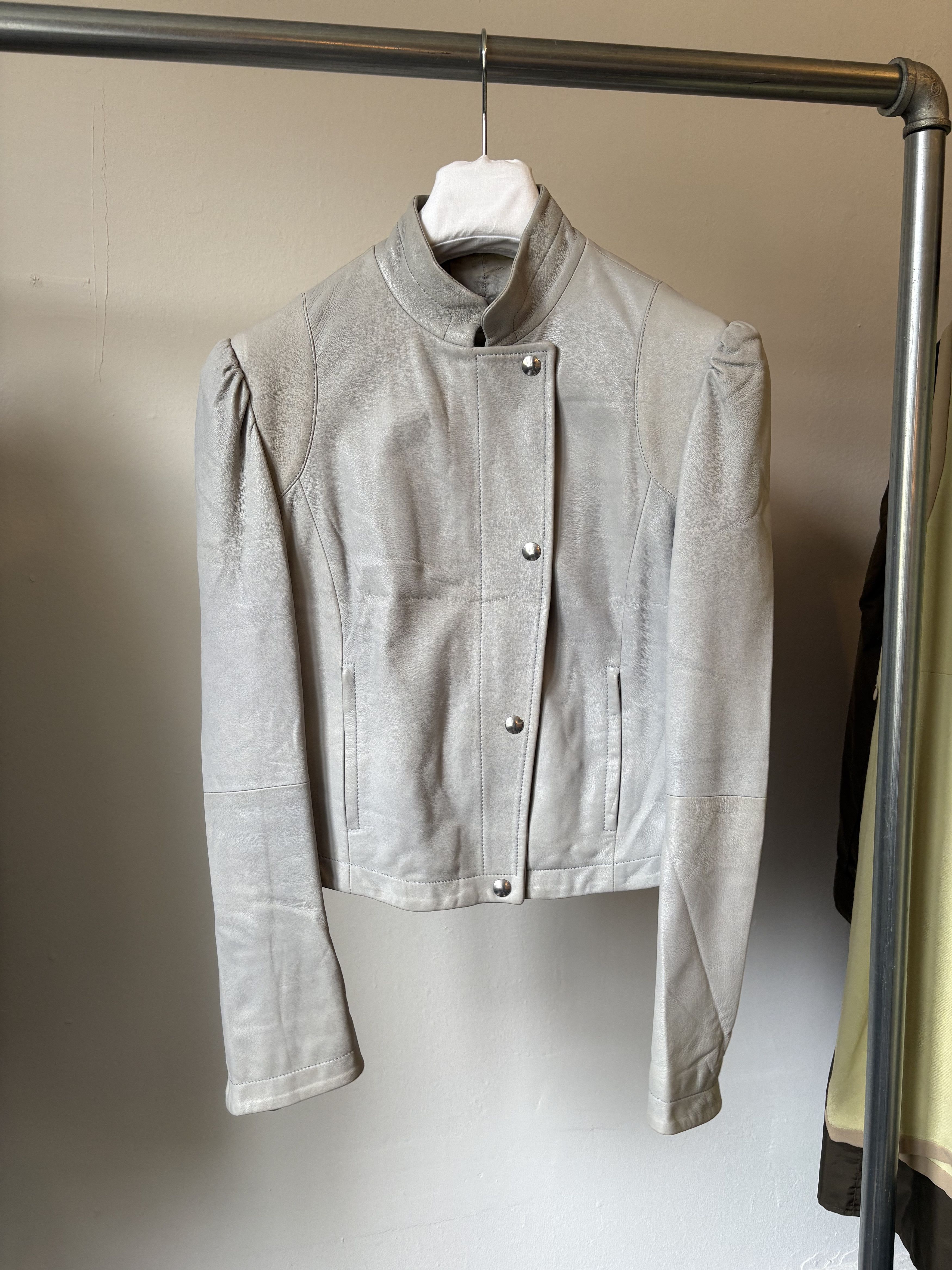 Sportmax Light Blue Sportmax Leather Jacket Size M / US 6-8 / IT 42-44 - 1 Thumbnail