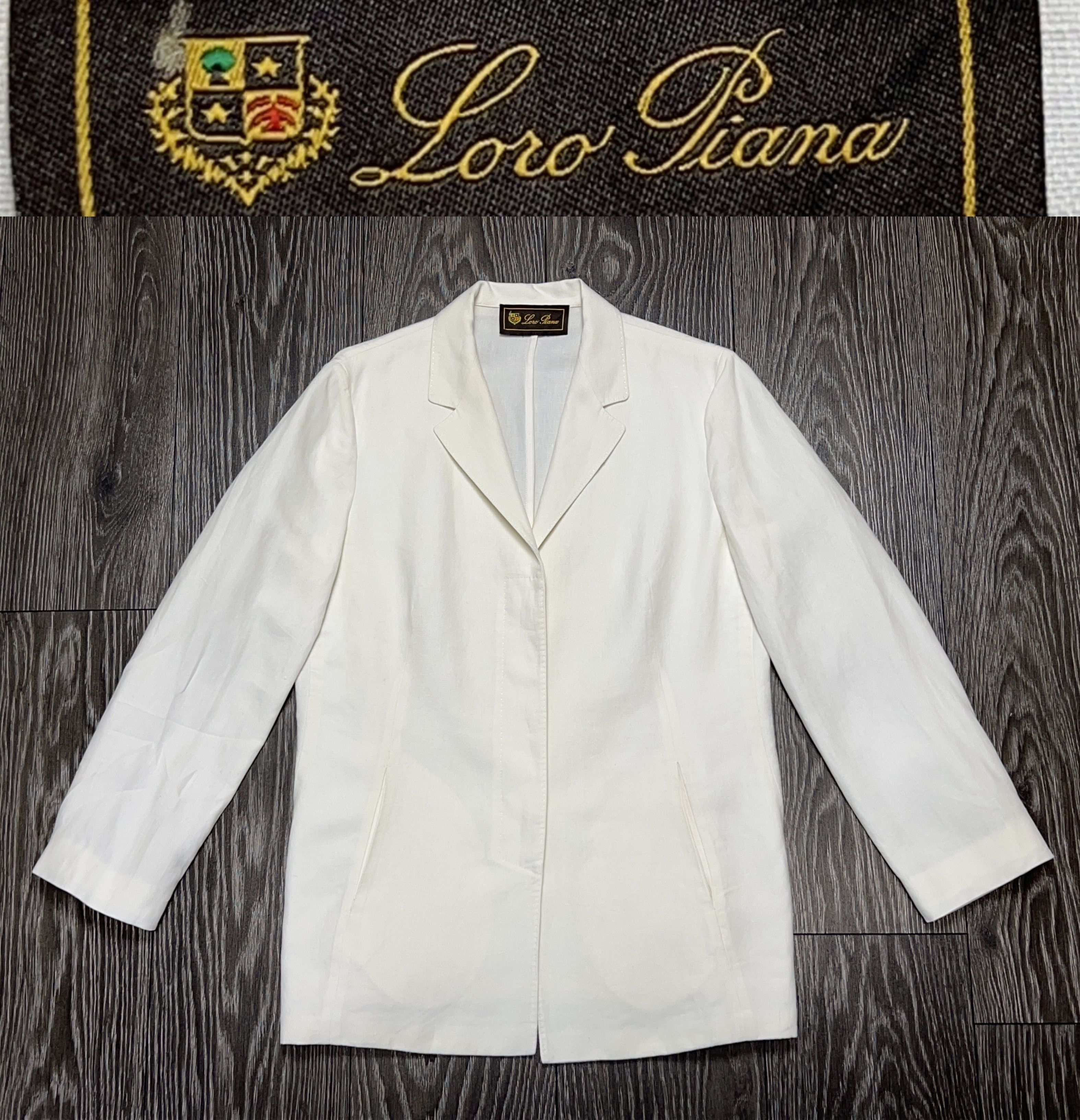 Loro Piana Womens Loro Piana White Linen Blazer Jacket Size 46 Size L / US 10 / IT 46 - 1 Thumbnail