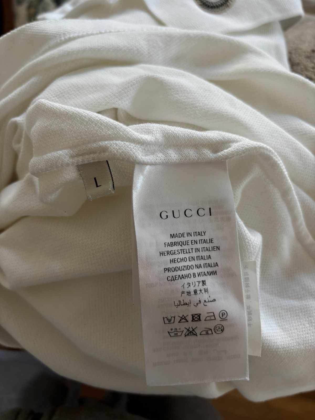 Gucci White Snake Embroidered Collar Polo Size US M / EU 48-50 / 2 - 5 Thumbnail