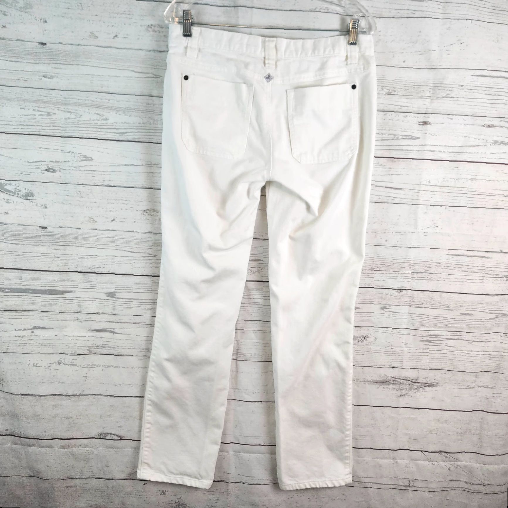 Prana VINTAGE Prana Women's Skinny Jeans Sz 6 White Mid Rise Organic Cotton Size 28" / US 6 / IT 42 - 3 Thumbnail