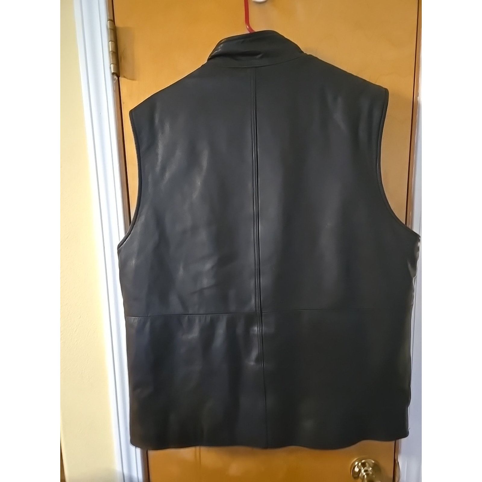 Leather BGSD Mens Leather VEST Black QUILTED INTERIOR SIZE LARGE Size US L / EU 52-54 / 3 - 7 Thumbnail