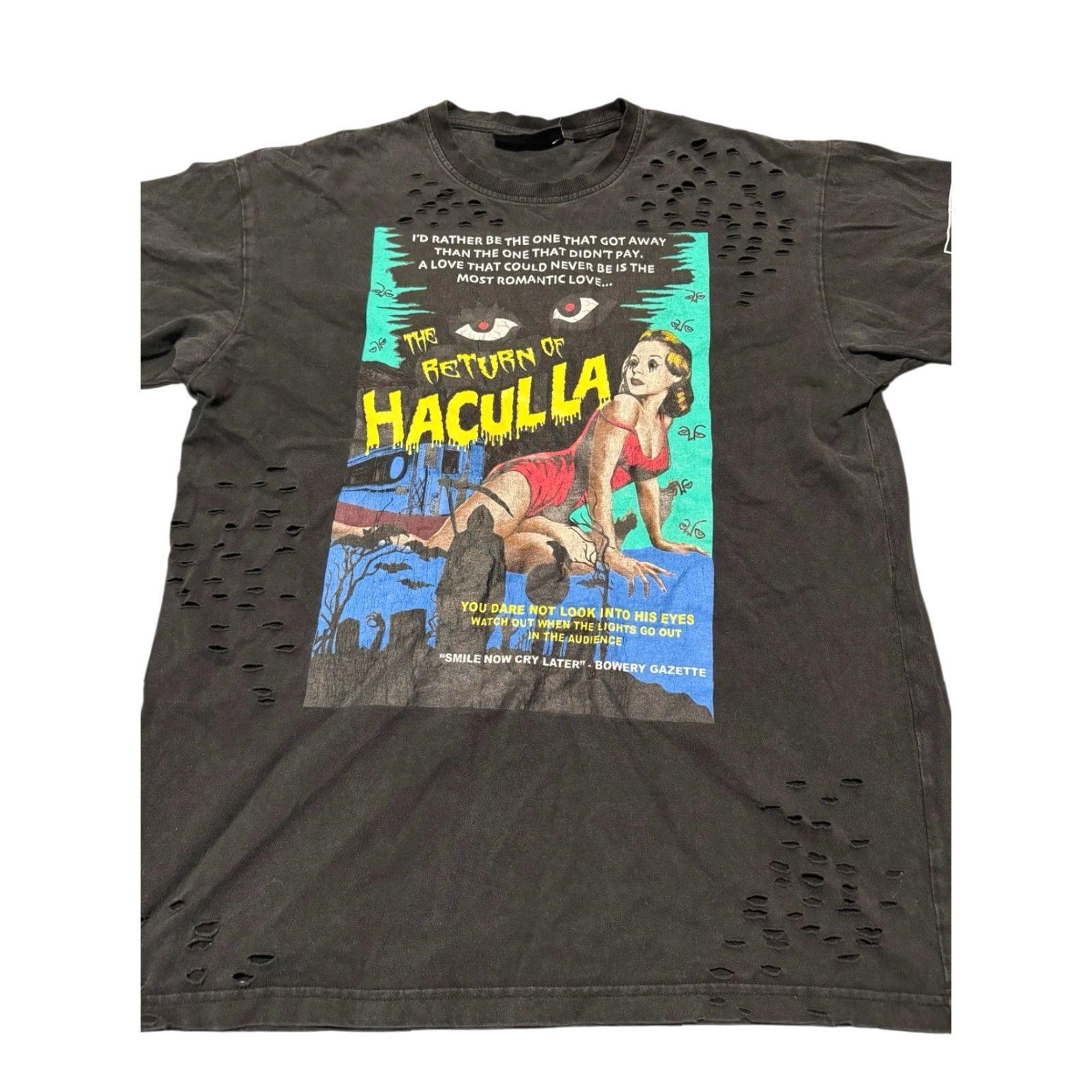 Haculla Haculla "The Return of Haculla" Distressed Graphic T-Shirt Black Men’s M RARE / Streetwear / Cotton / Short Sleeve / Double Sided / Men's T-Shirt Size US M / EU 48-50 / 2 - 2 Thumbnail